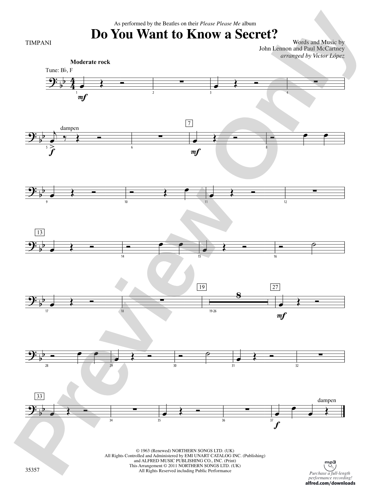Do You Want to Know a Secret?: Timpani