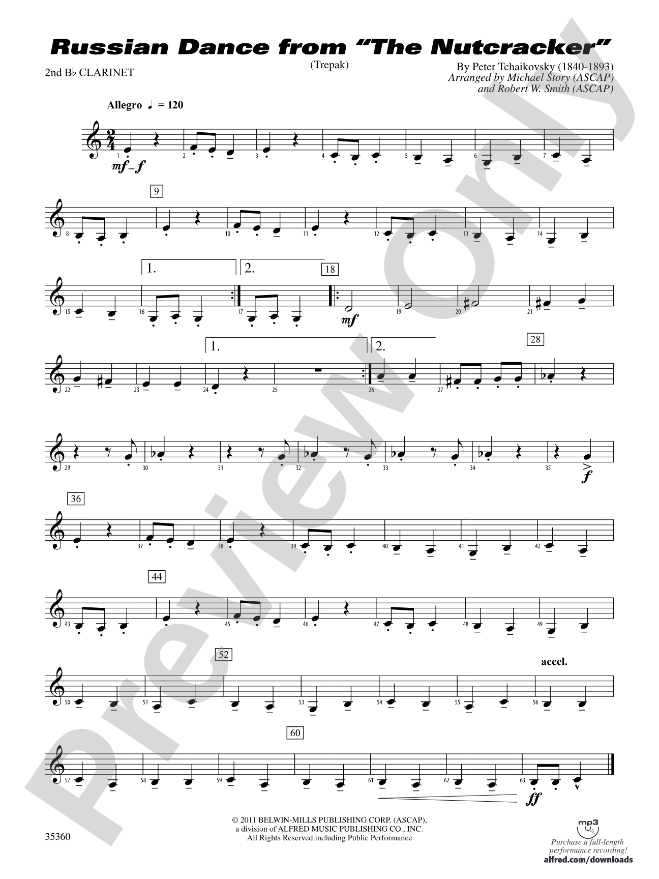 Russian Dance from The Nutcracker: 2nd B-flat Clarinet