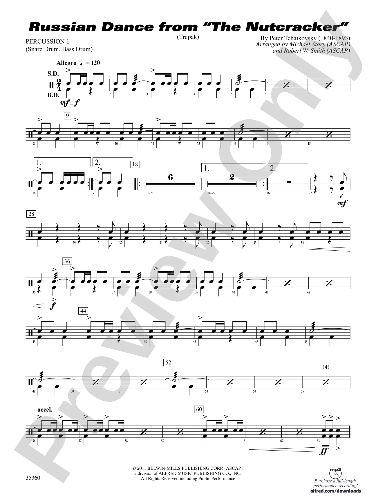 Russian Dance from The Nutcracker: 1st Percussion