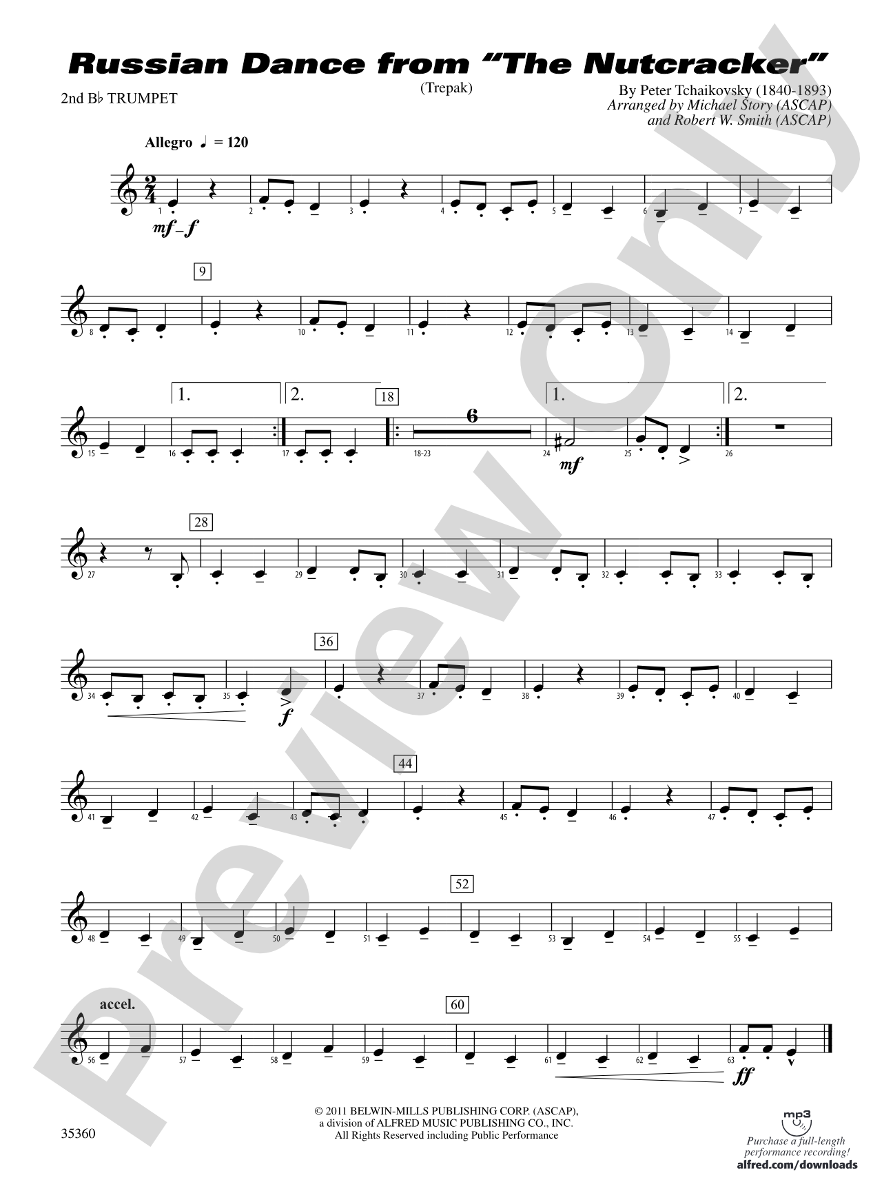 Russian Dance from The Nutcracker: 2nd B-flat Trumpet