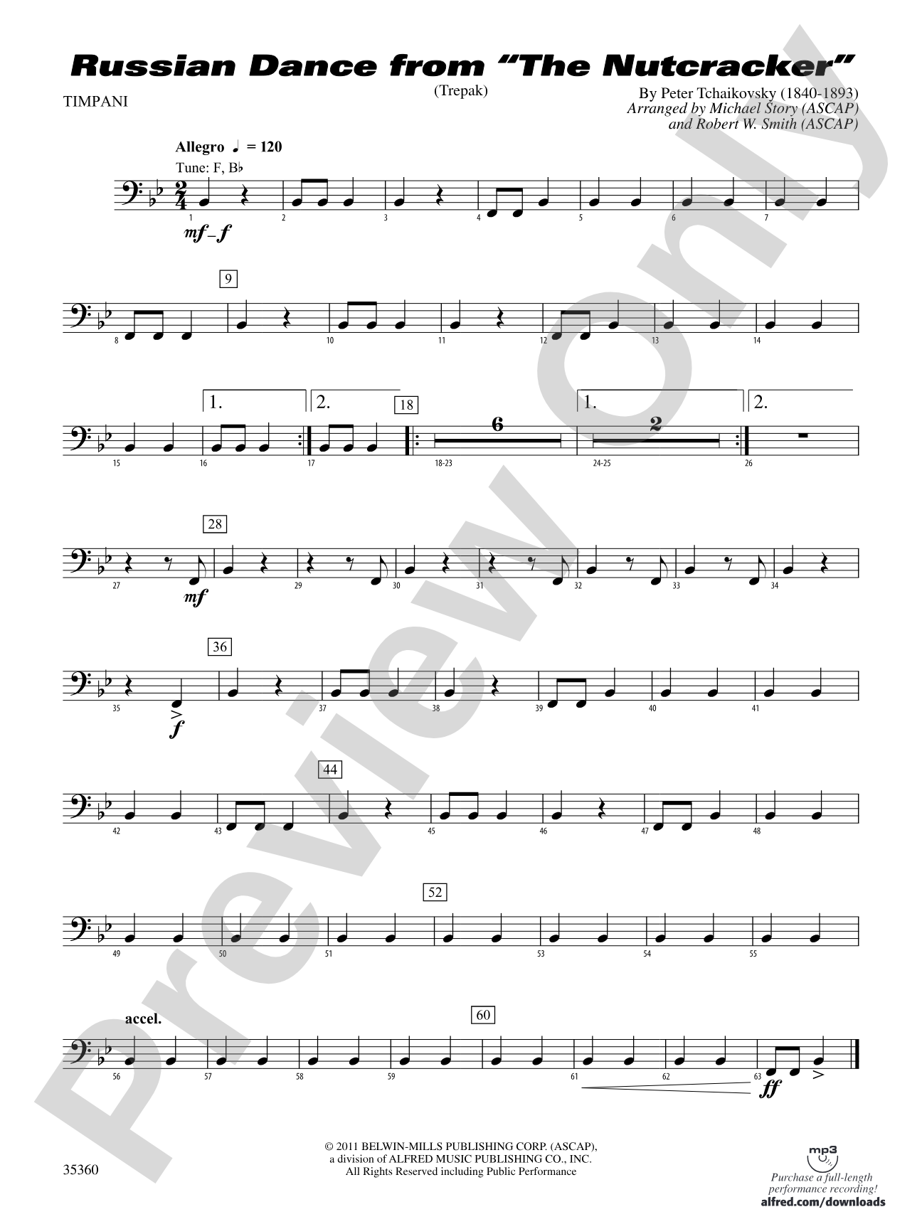Russian Dance from The Nutcracker: Timpani