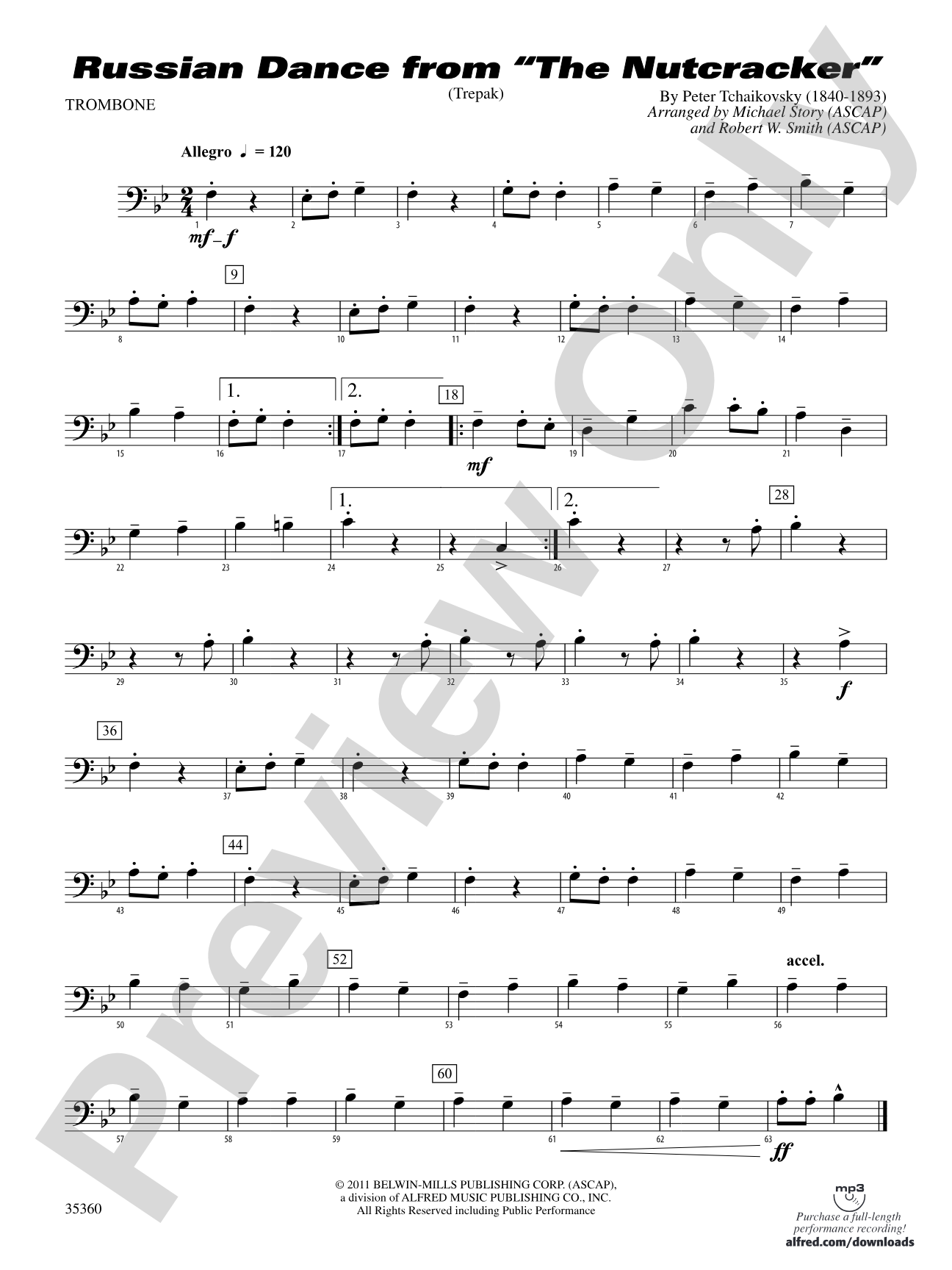 Russian Dance from The Nutcracker: 1st Trombone