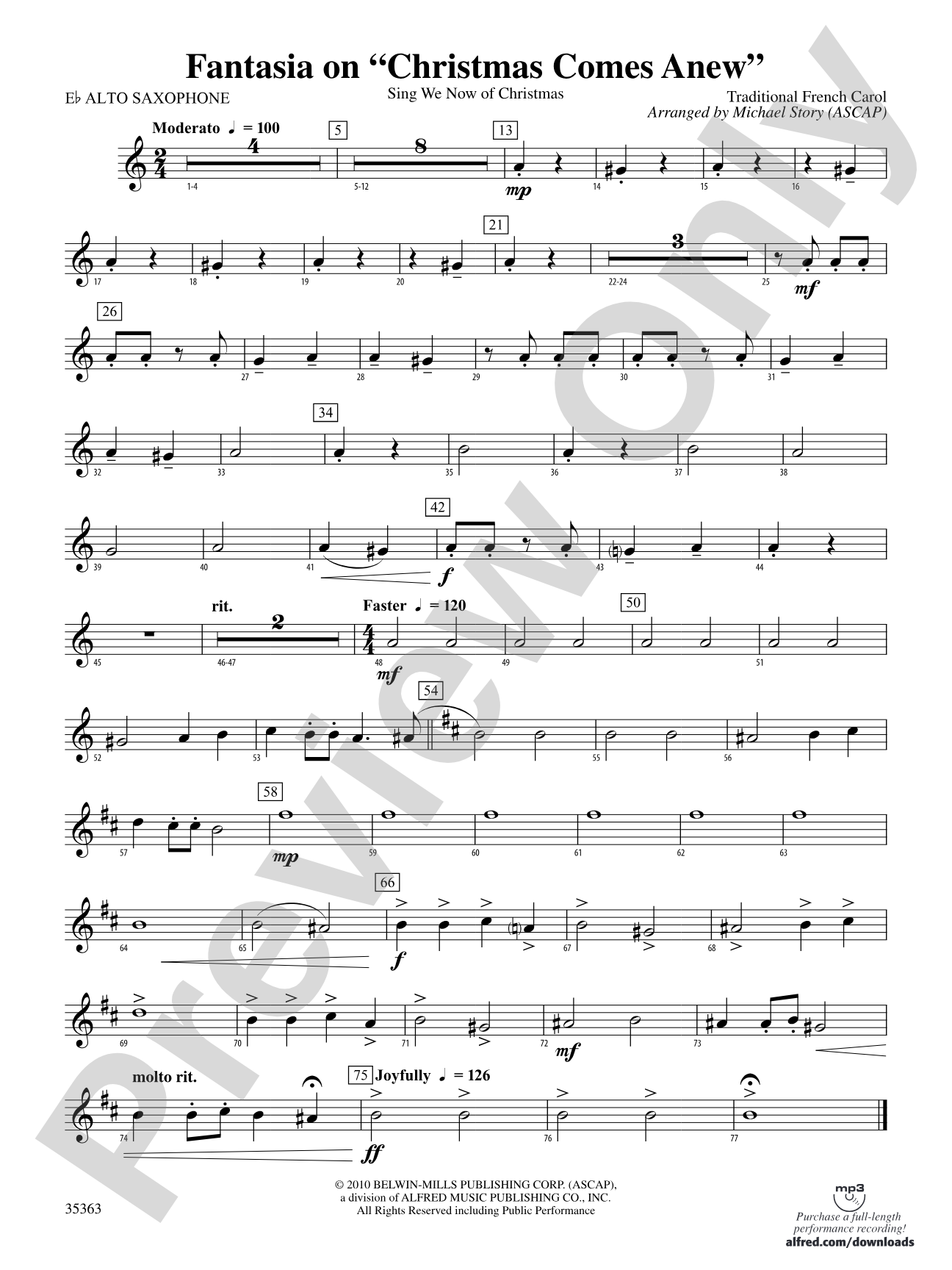 Fantasia on "Christmas Comes Anew": E-flat Alto Saxophone