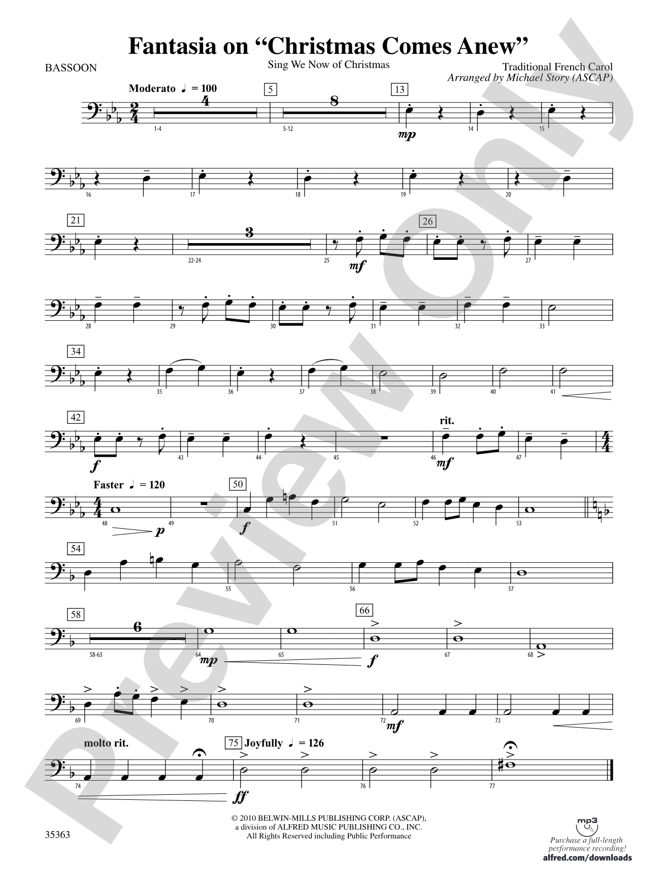 Fantasia on "Christmas Comes Anew": Bassoon