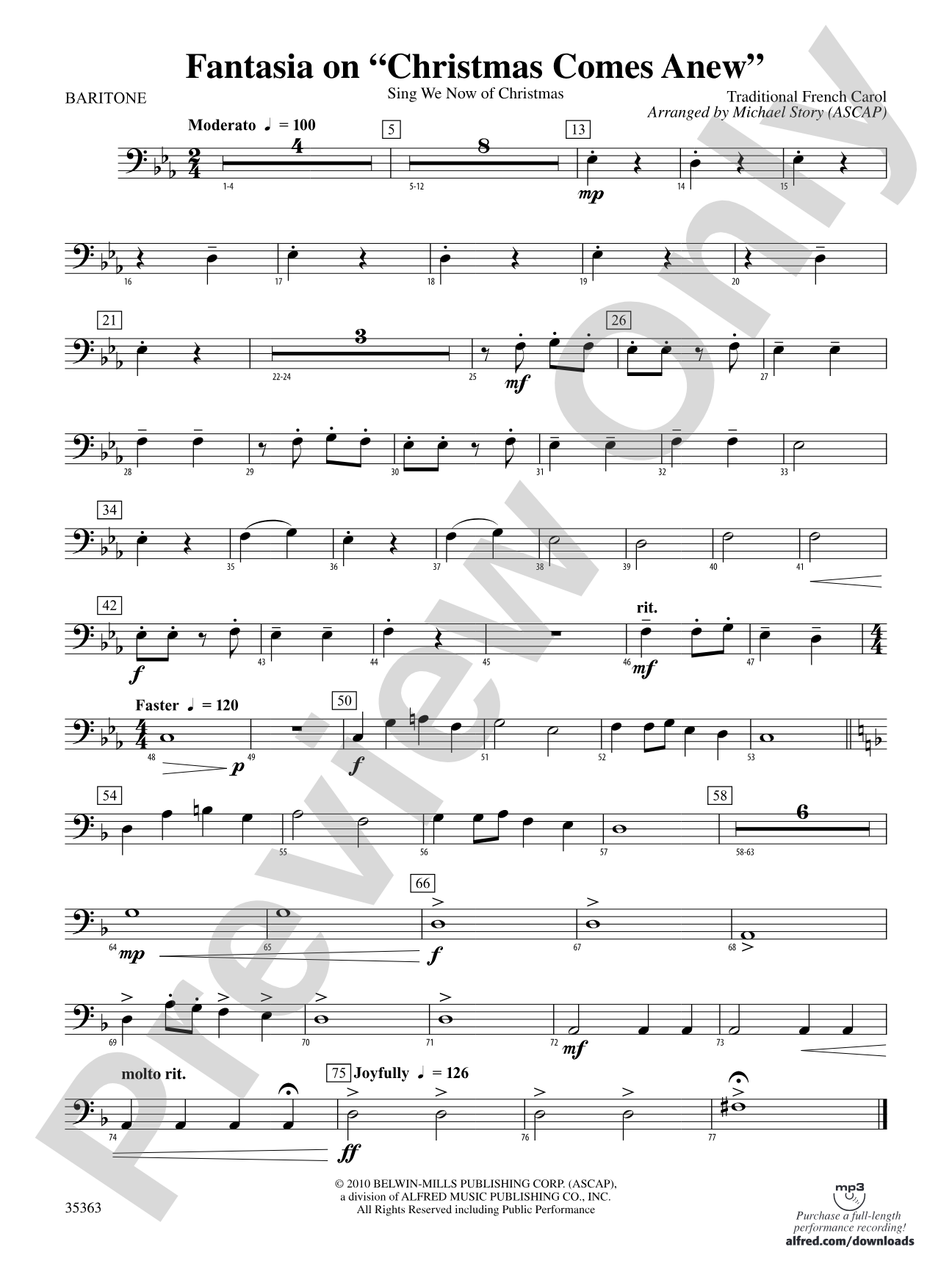 Fantasia on "Christmas Comes Anew": Baritone B.C.