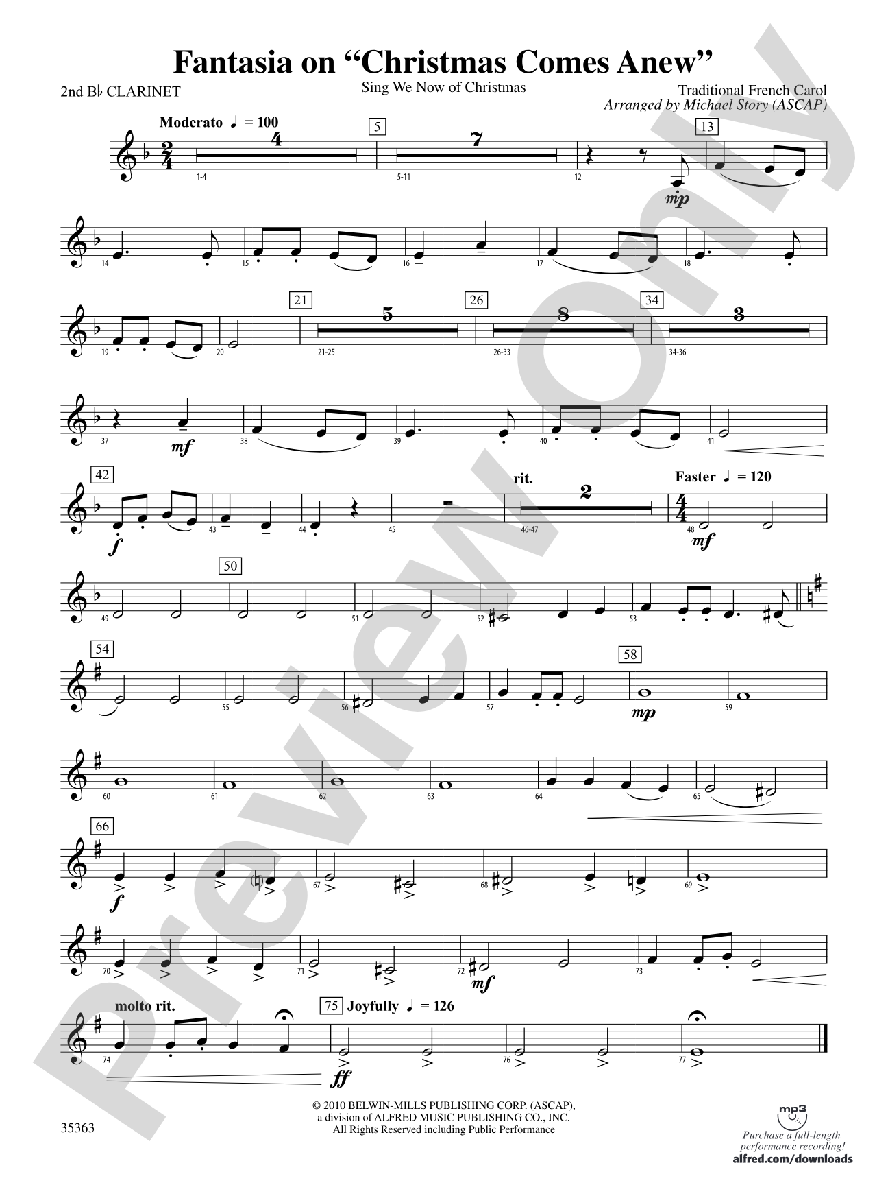 Fantasia on "Christmas Comes Anew": 2nd B-flat Clarinet
