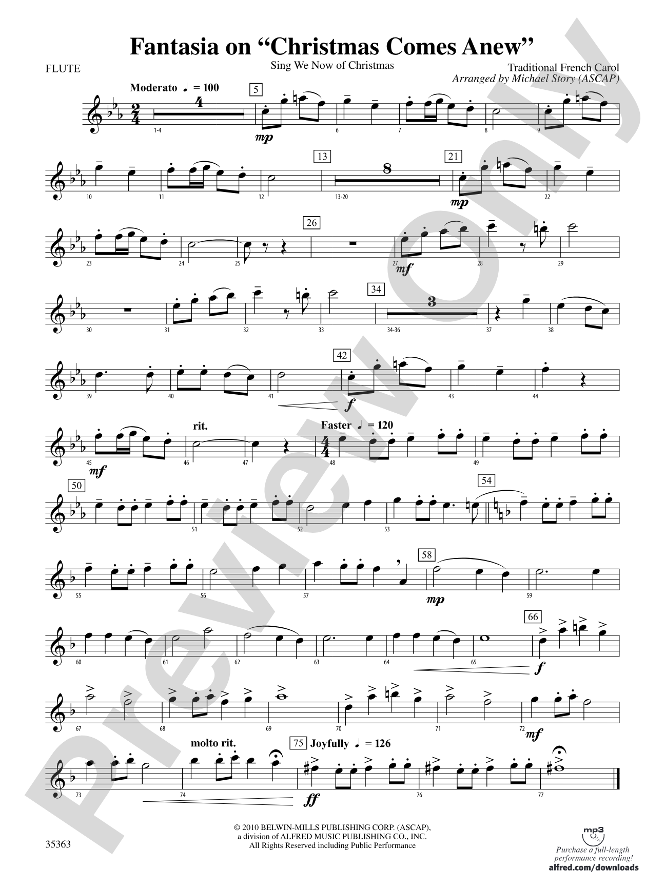 Fantasia on "Christmas Comes Anew": Flute