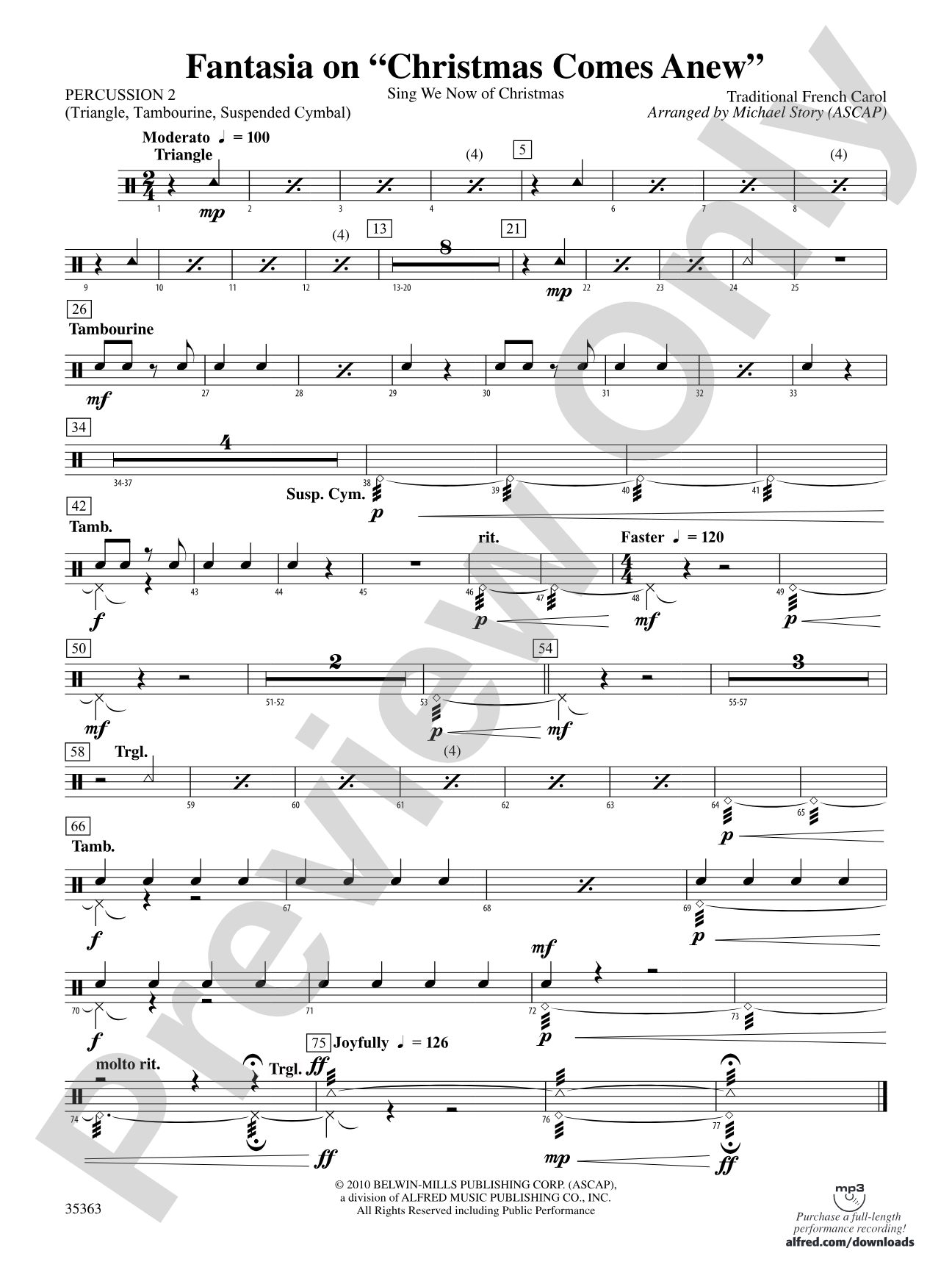 Fantasia on "Christmas Comes Anew": 2nd Percussion