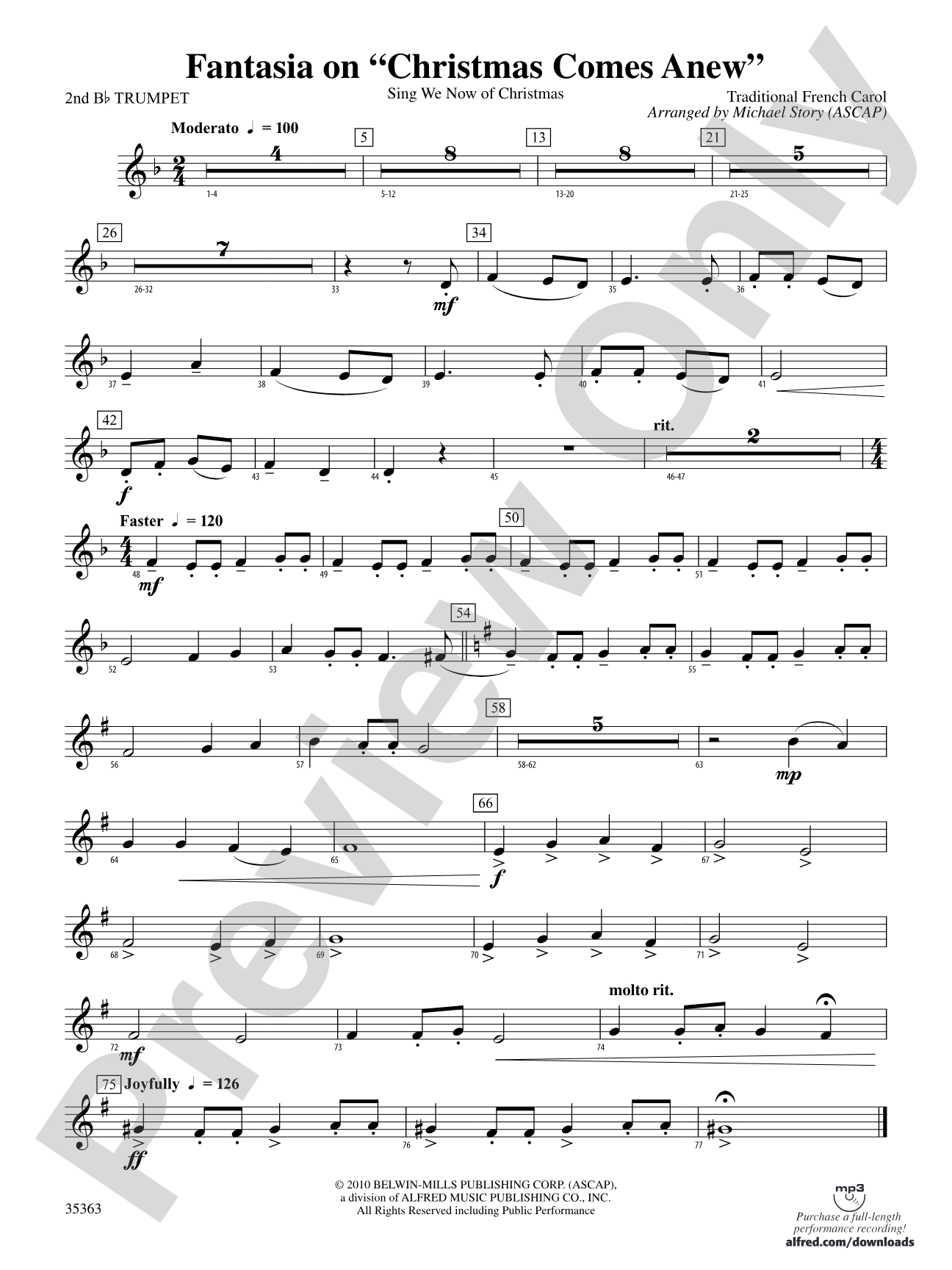 Fantasia on "Christmas Comes Anew": 2nd B-flat Trumpet