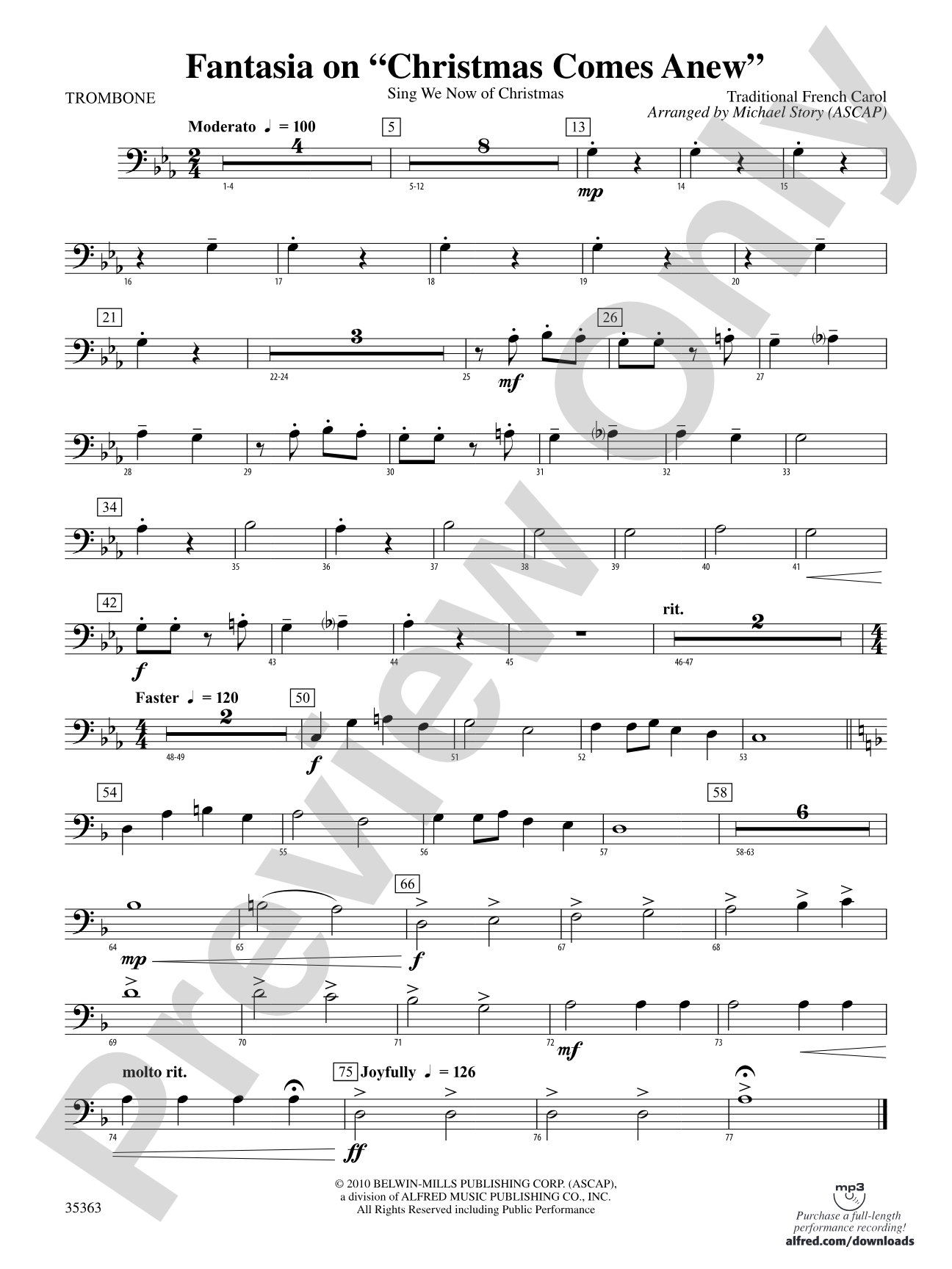 Fantasia on "Christmas Comes Anew": 1st Trombone