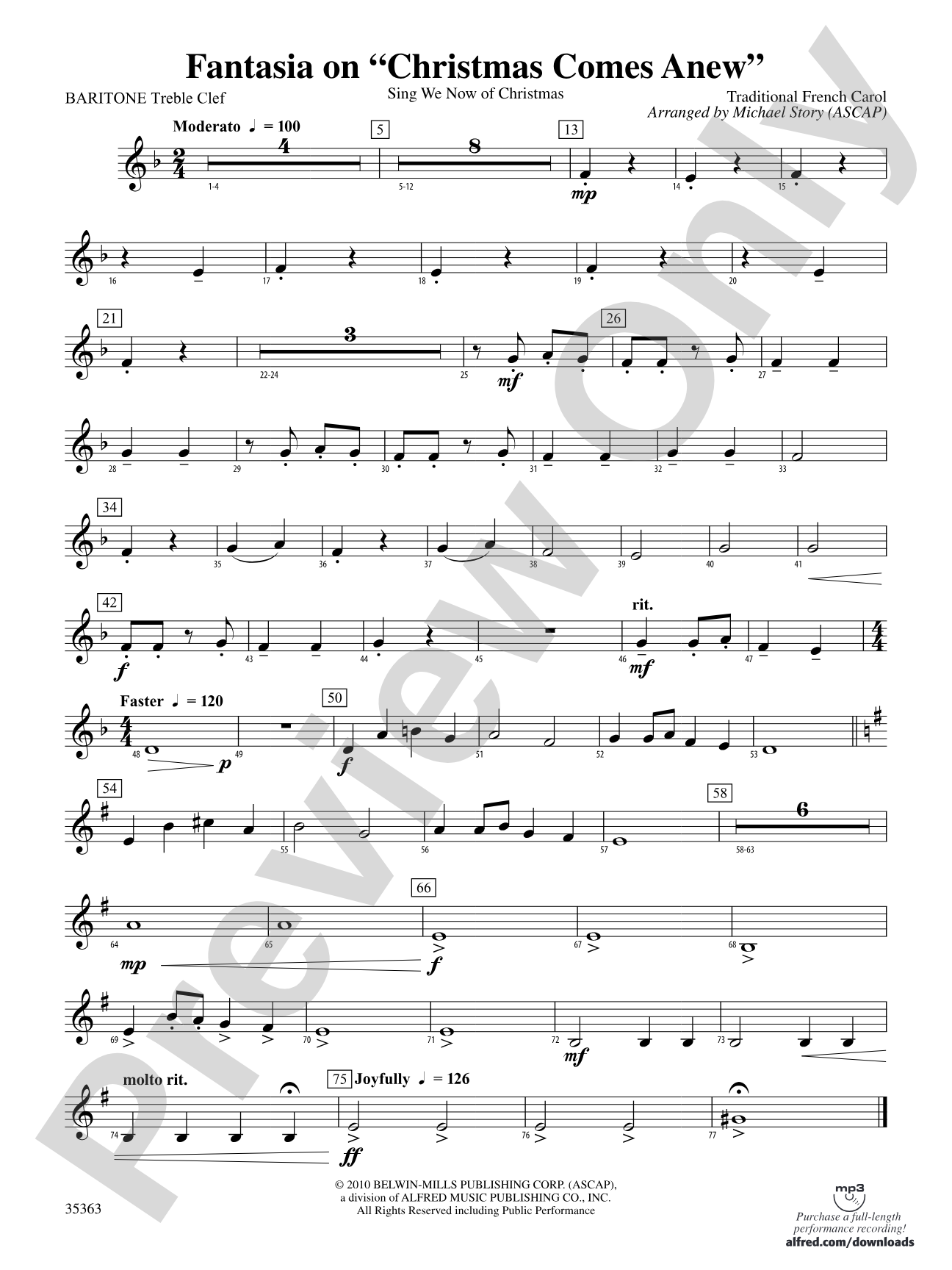 Fantasia on "Christmas Comes Anew": (wp) Baritone T.C.