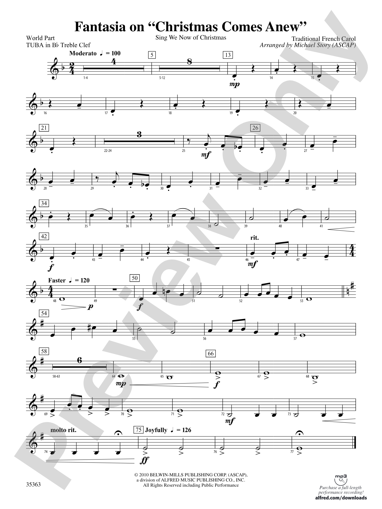 Fantasia on "Christmas Comes Anew": (wp) B-flat Tuba T.C.