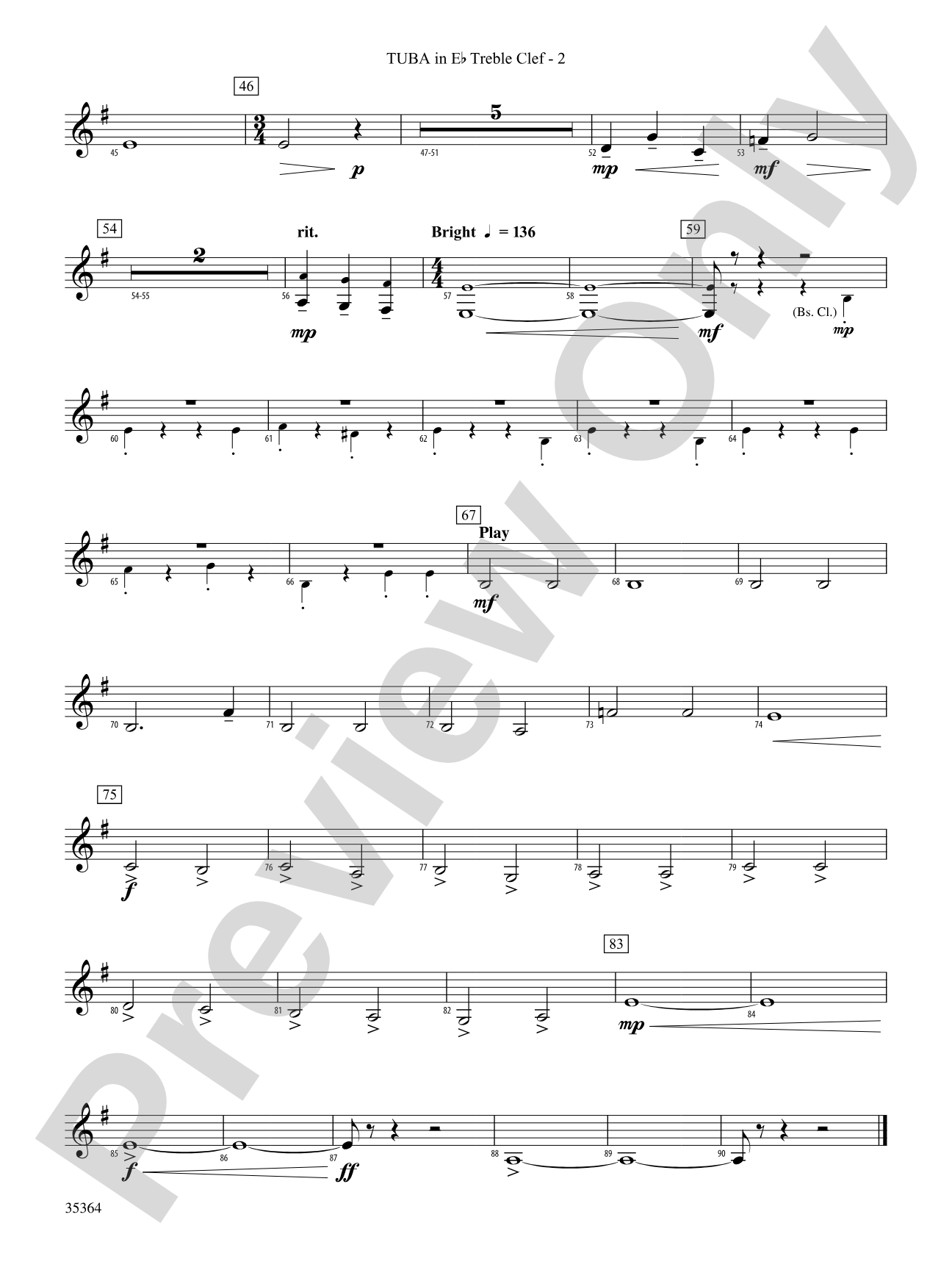 The Tell-Tale Heart: (wp) E-flat Tuba T.C.