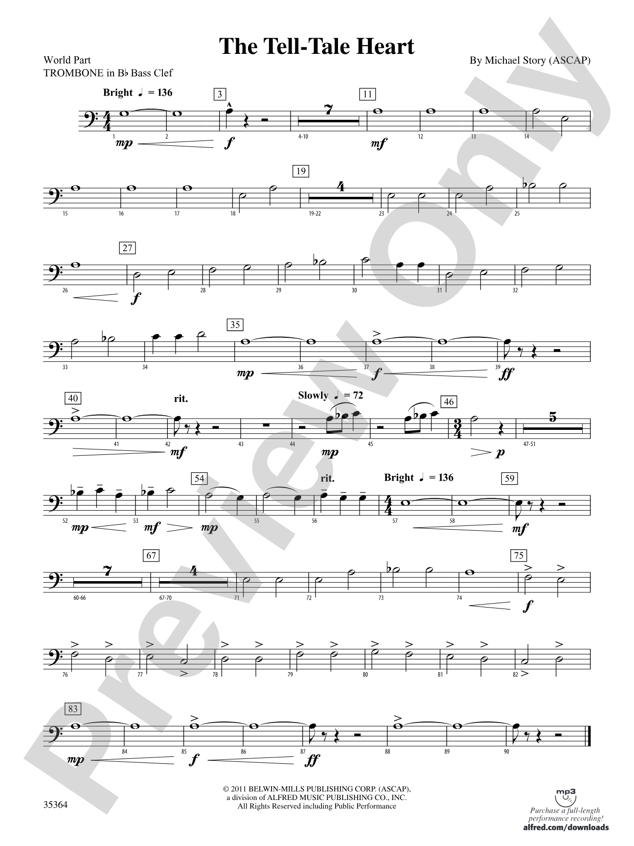 The Tell-Tale Heart: (wp) 1st B-flat Trombone B.C.