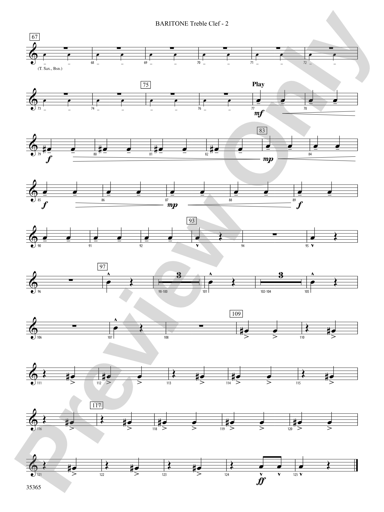 Ritual Fire Dance (From El Amor Brujo): (wp) Baritone T.C.