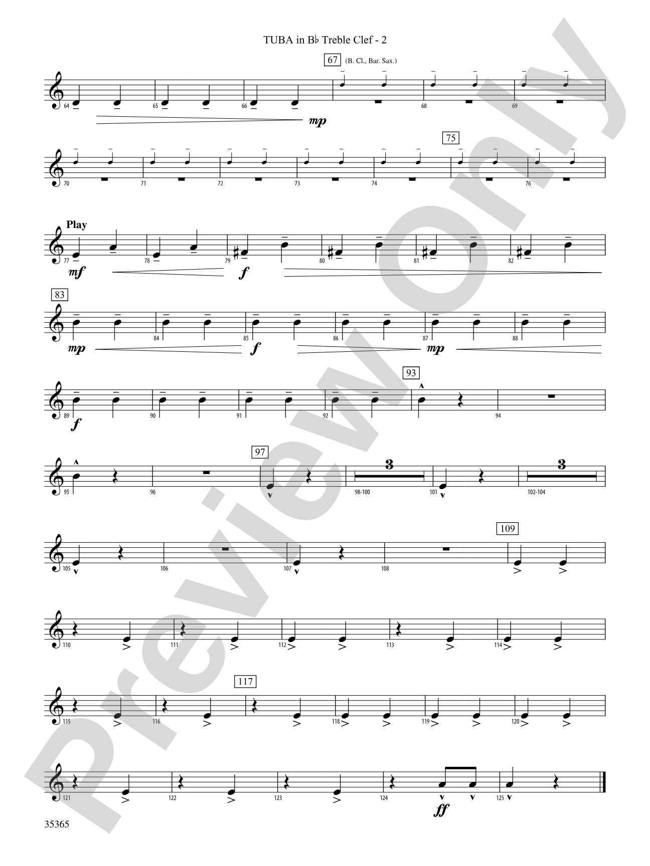 Ritual Fire Dance (From El Amor Brujo): (wp) B-flat Tuba T.C.