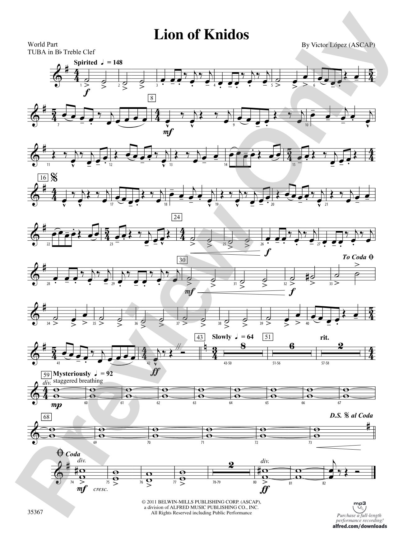 Lion of Knidos: (wp) B-flat Tuba T.C.