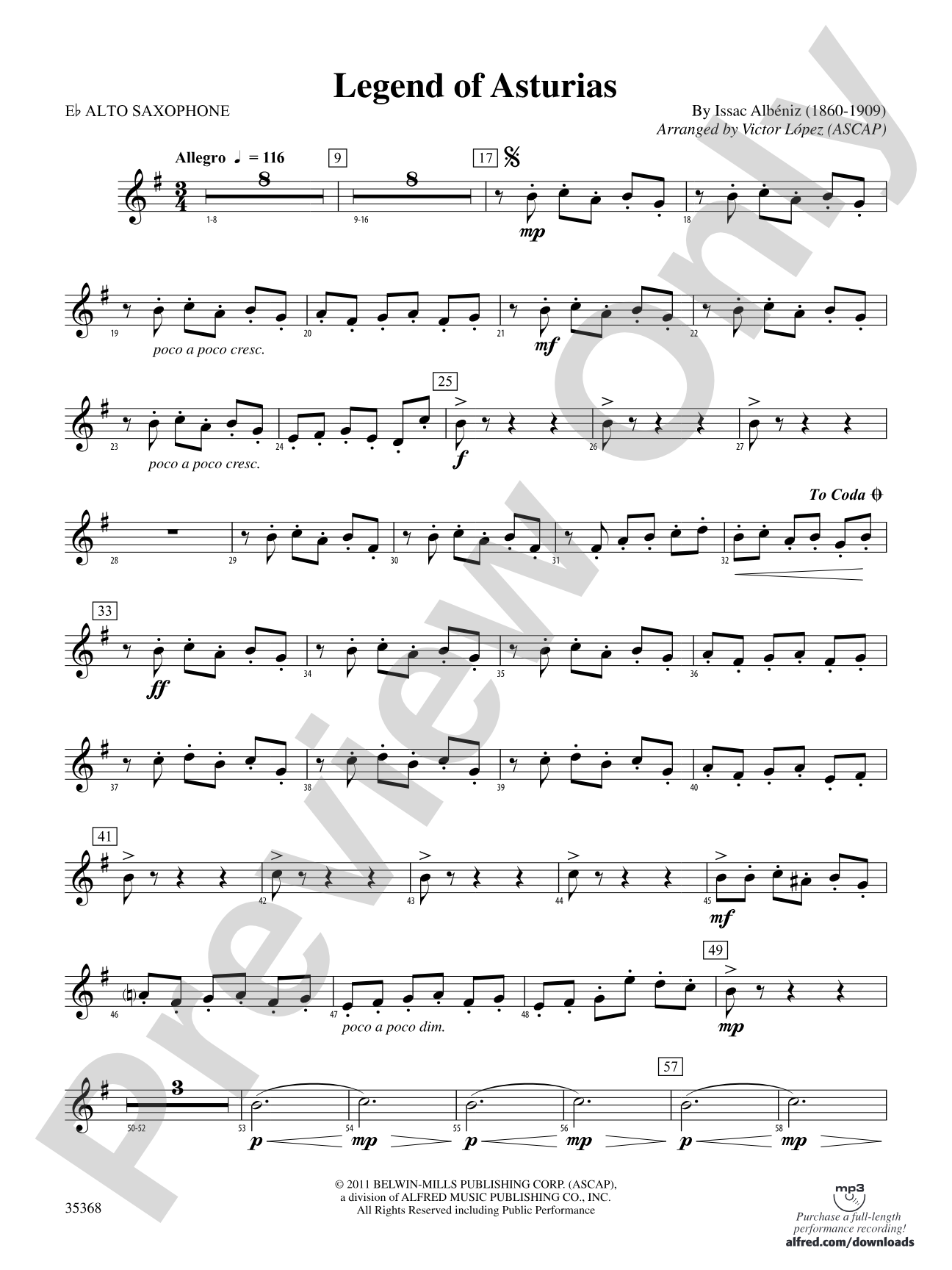 The Legend of Asturias: E-flat Alto Saxophone