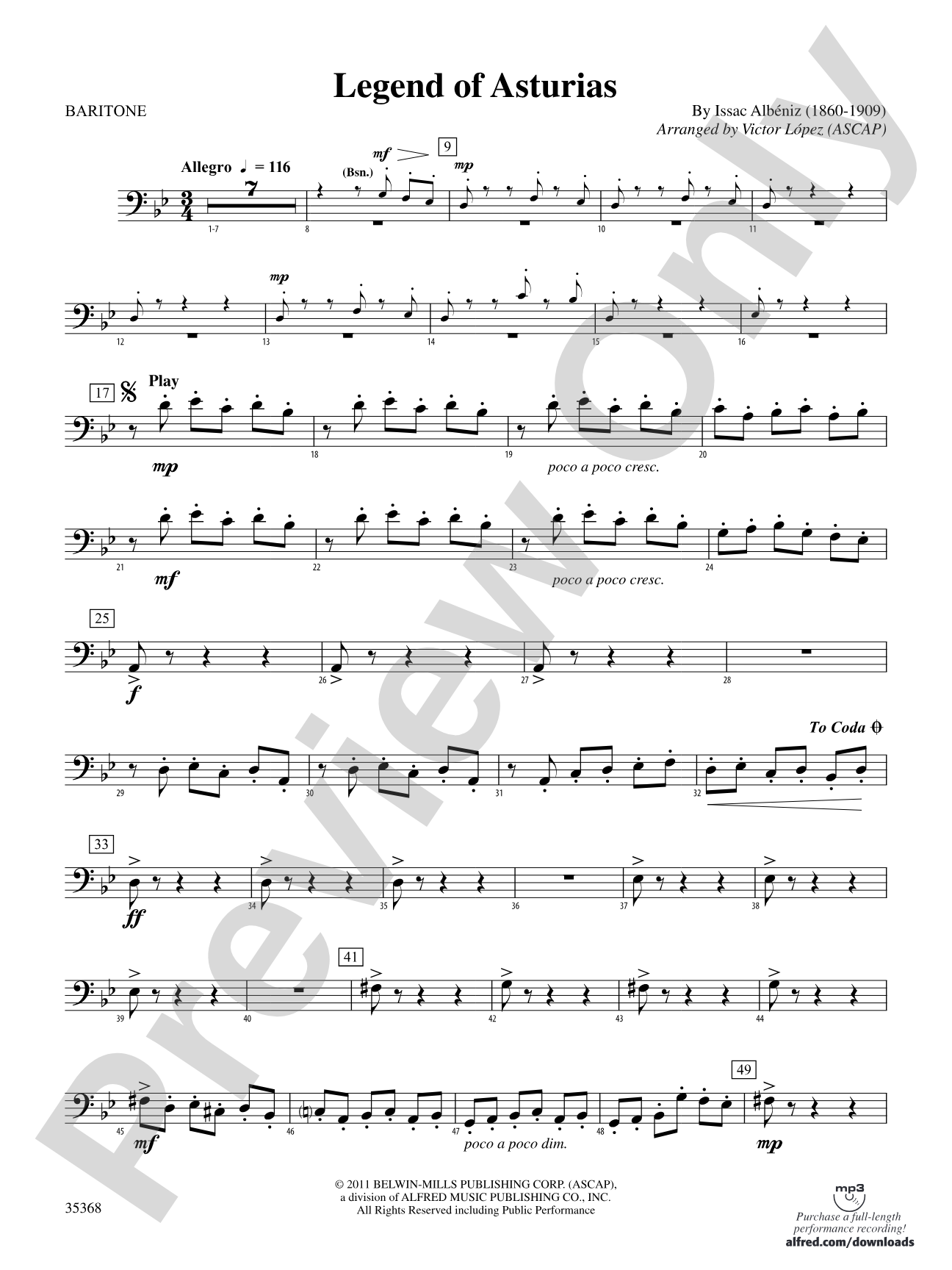 The Legend of Asturias: Baritone B.C.