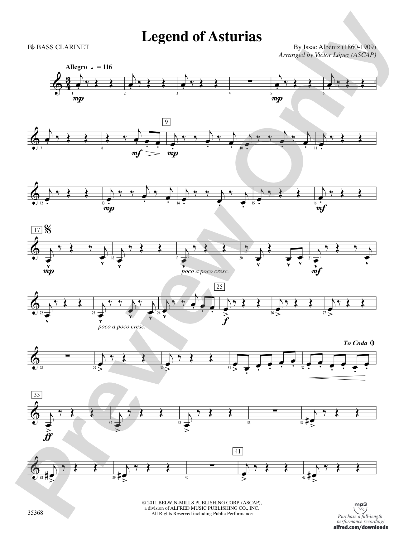 The Legend of Asturias: B-flat Bass Clarinet