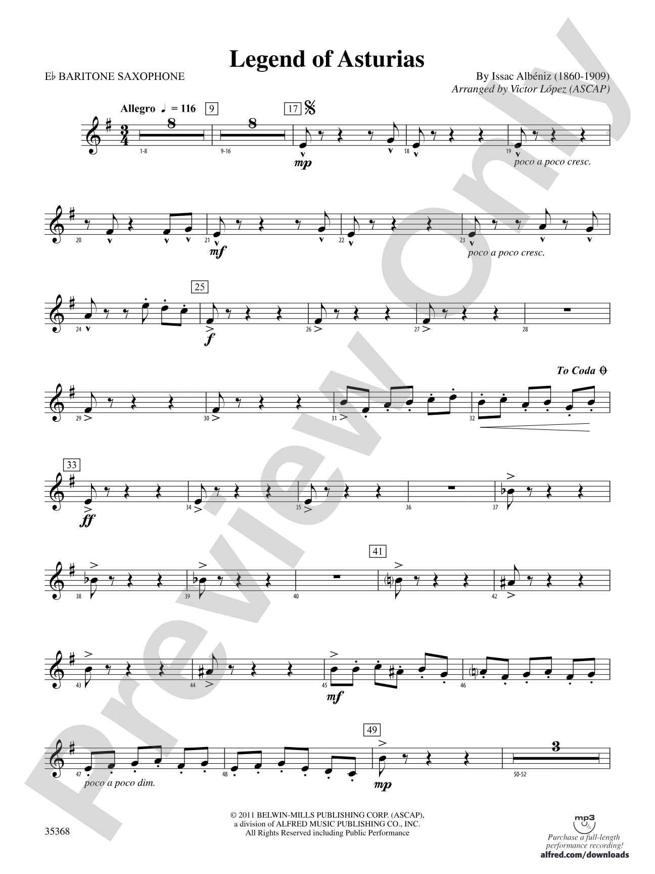 The Legend of Asturias: E-flat Baritone Saxophone