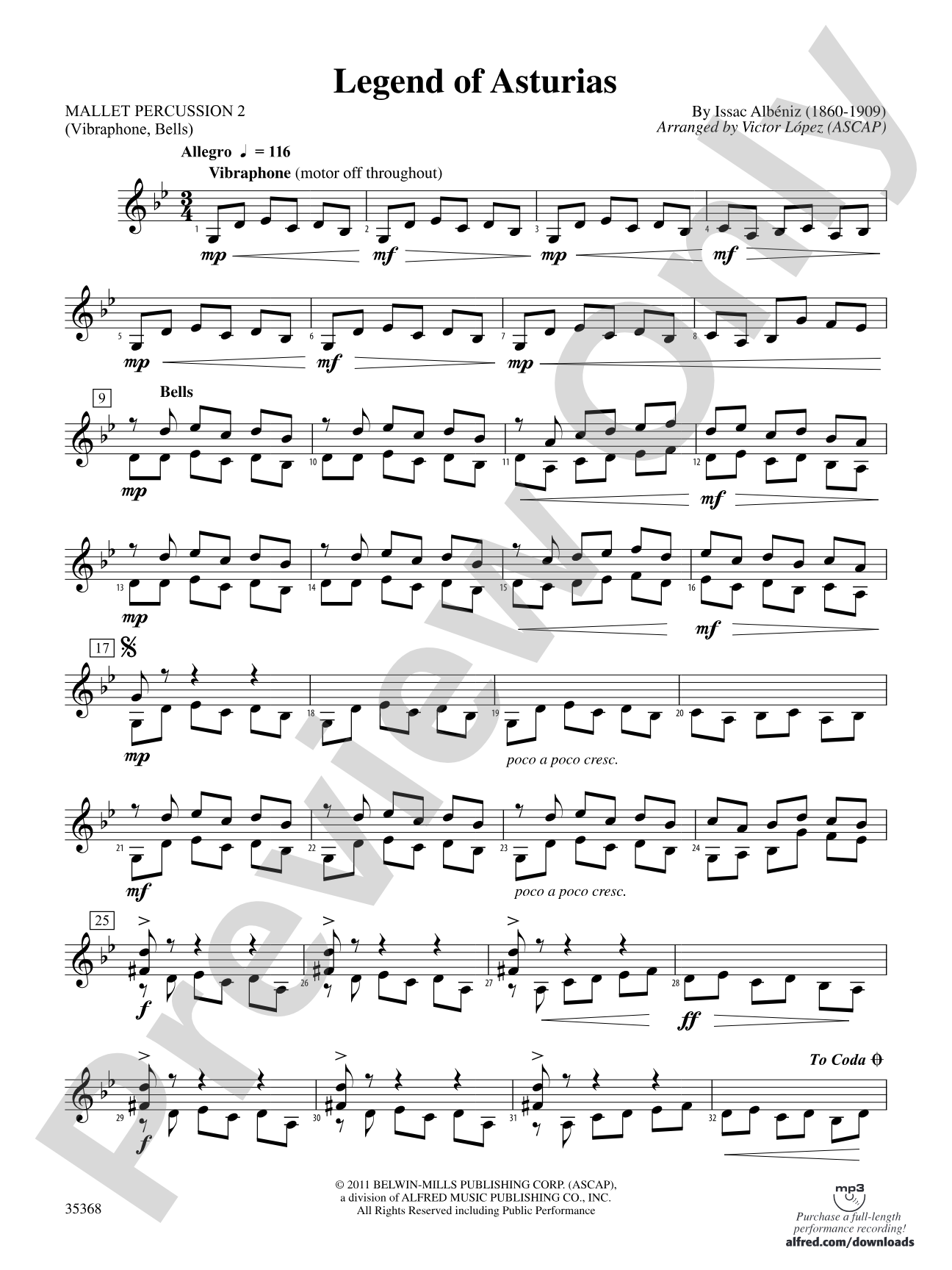 The Legend of Asturias: 2nd Mallet Percussion