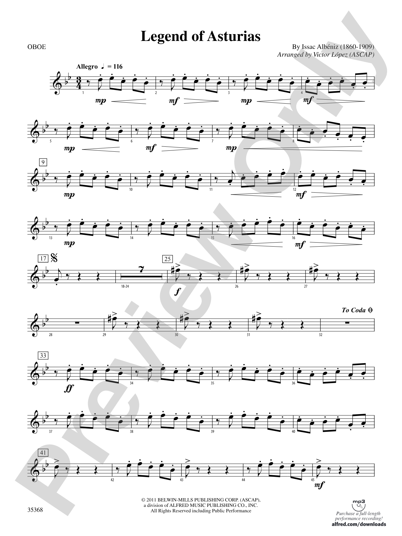 The Legend of Asturias: Oboe