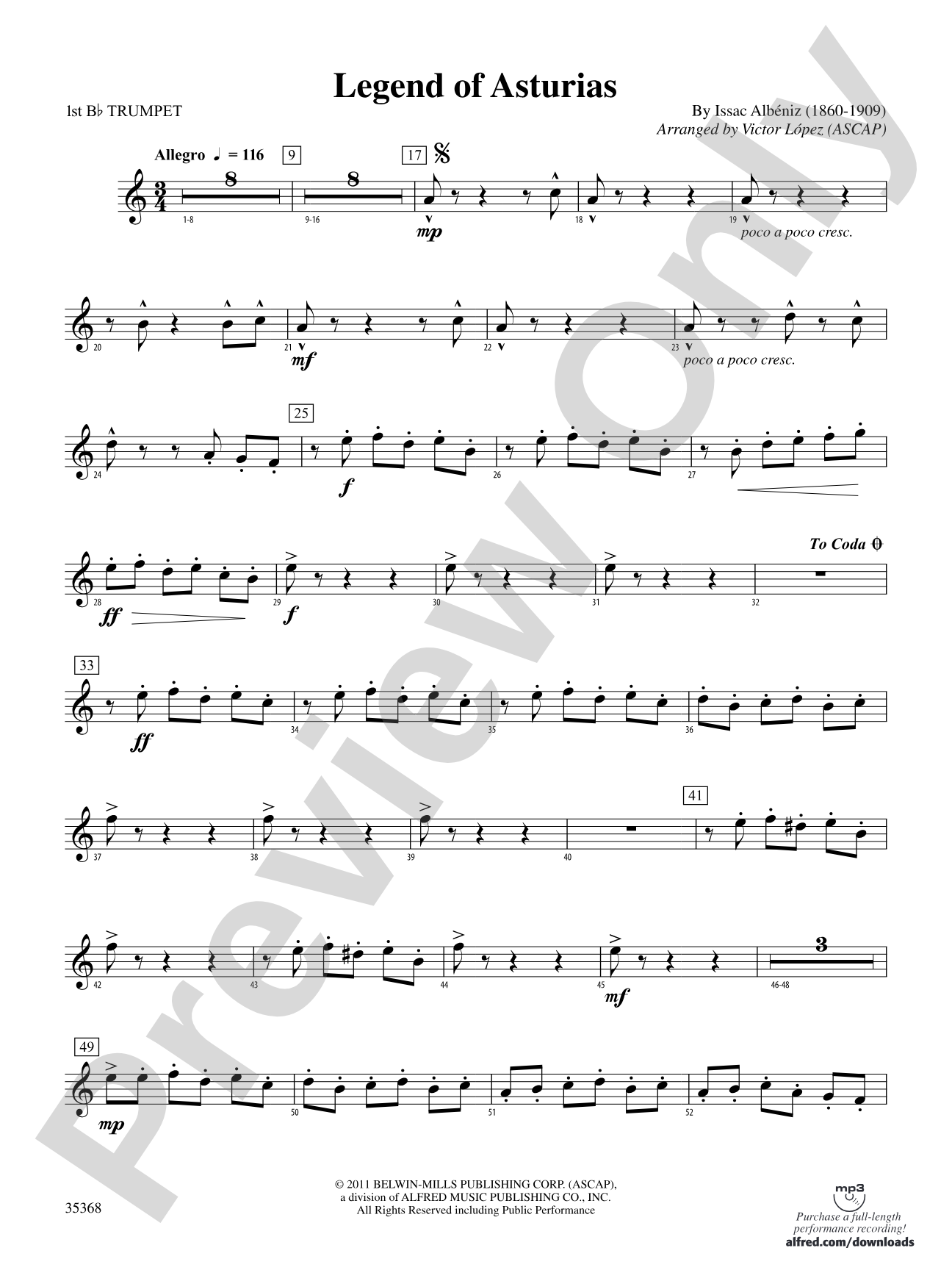 The Legend of Asturias: 1st B-flat Trumpet