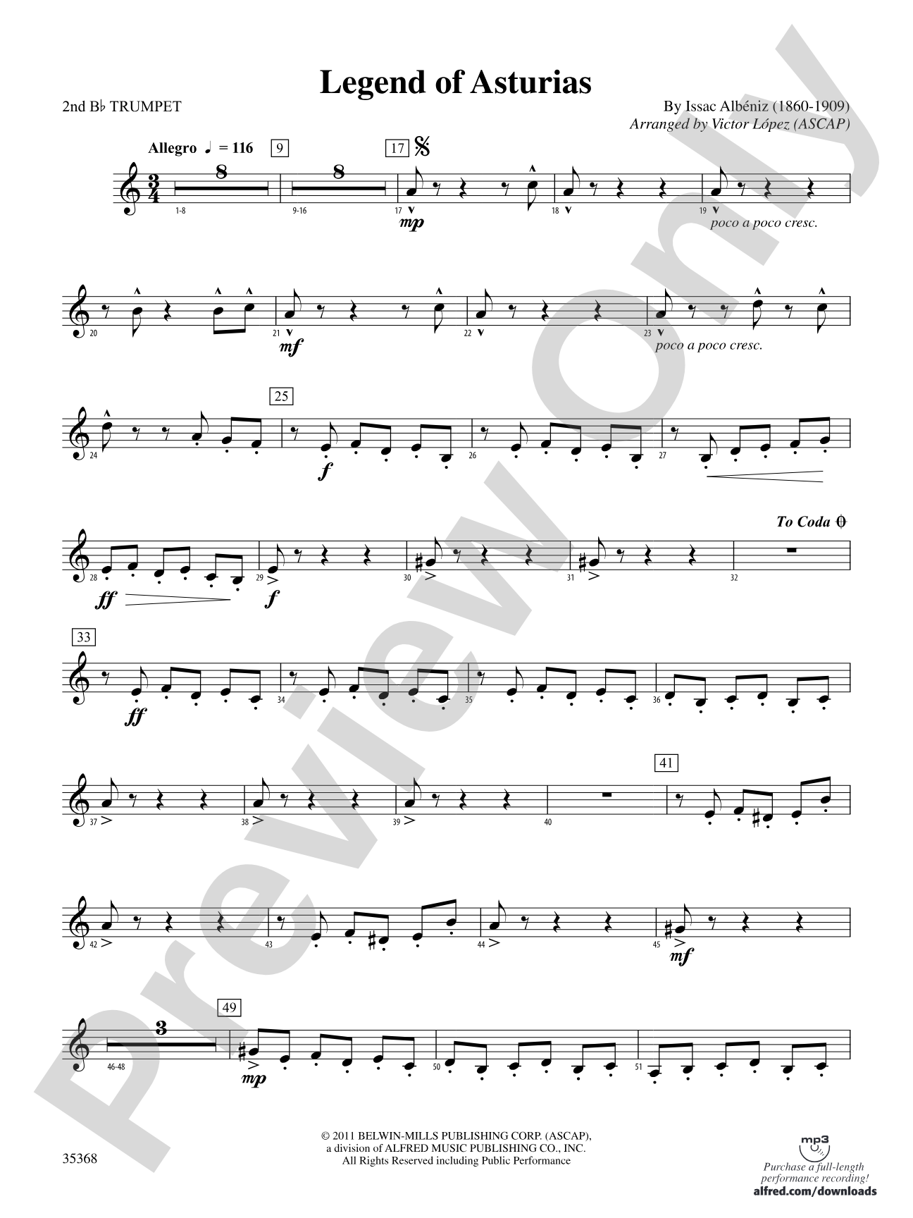 The Legend of Asturias: 2nd B-flat Trumpet