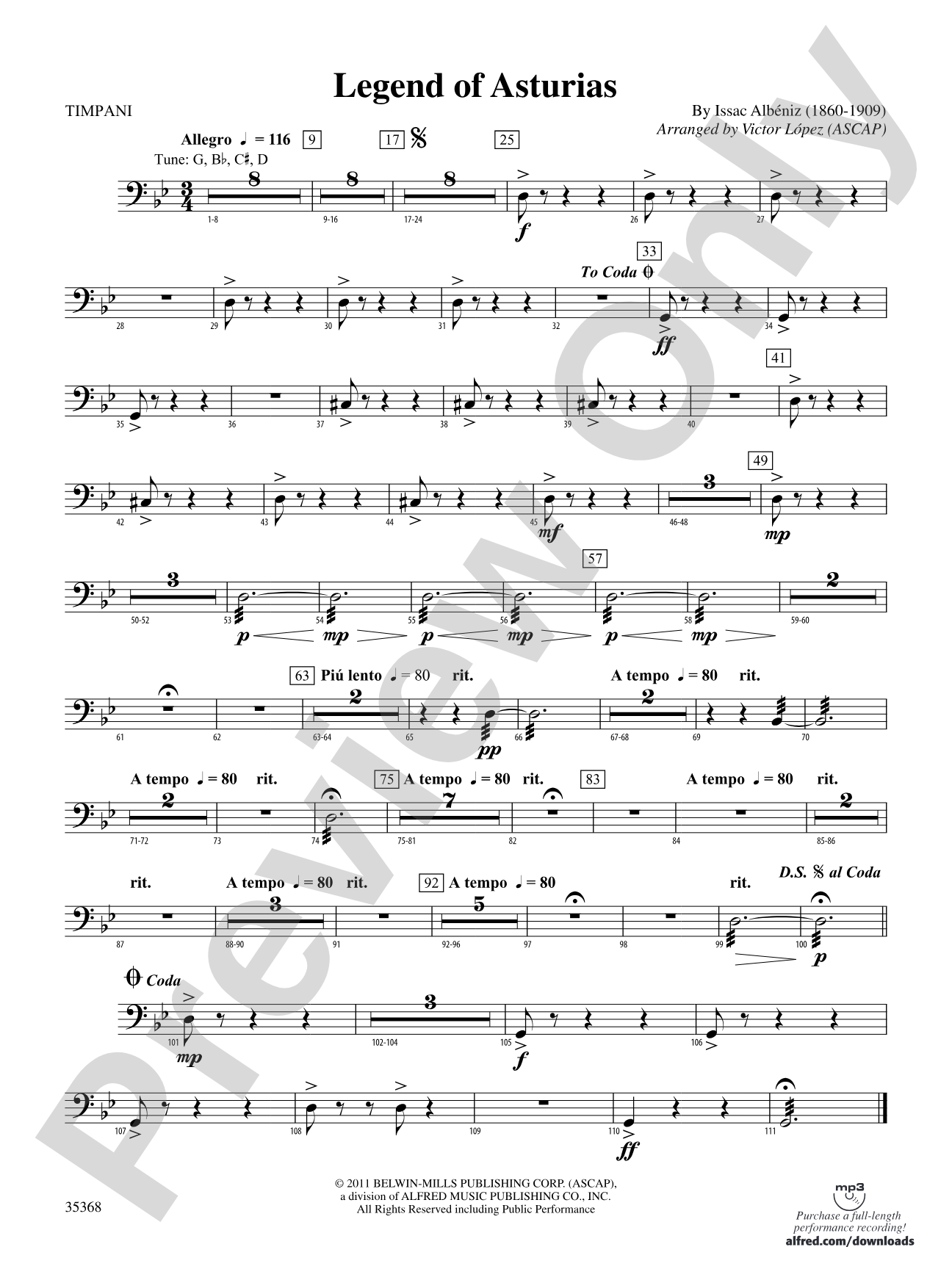 The Legend of Asturias: Timpani