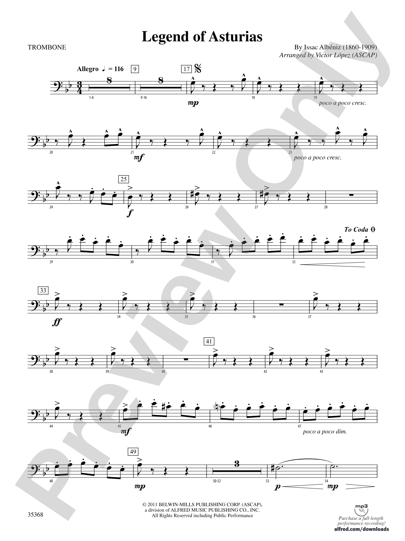 The Legend of Asturias: 1st Trombone
