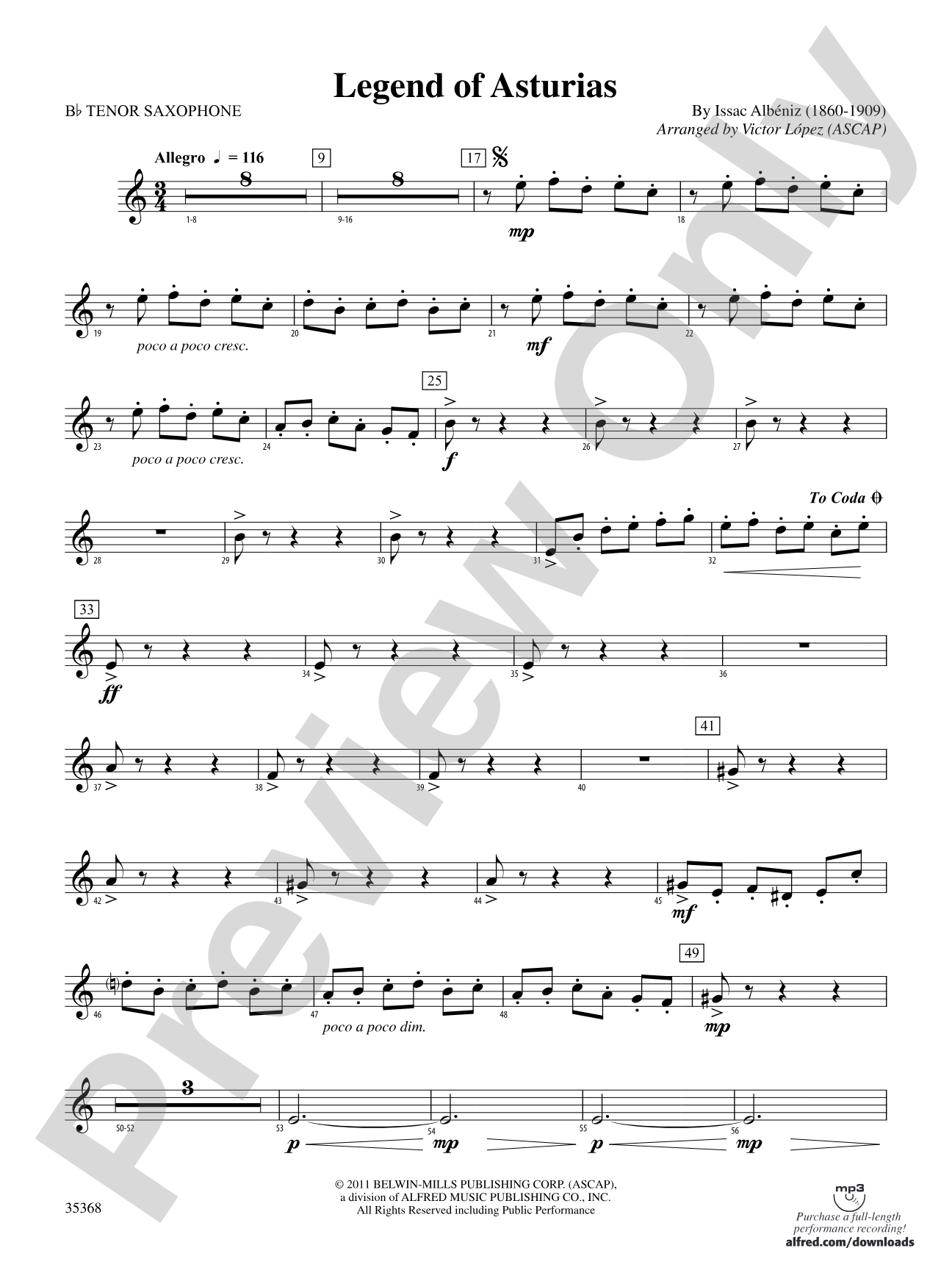 The Legend of Asturias: B-flat Tenor Saxophone