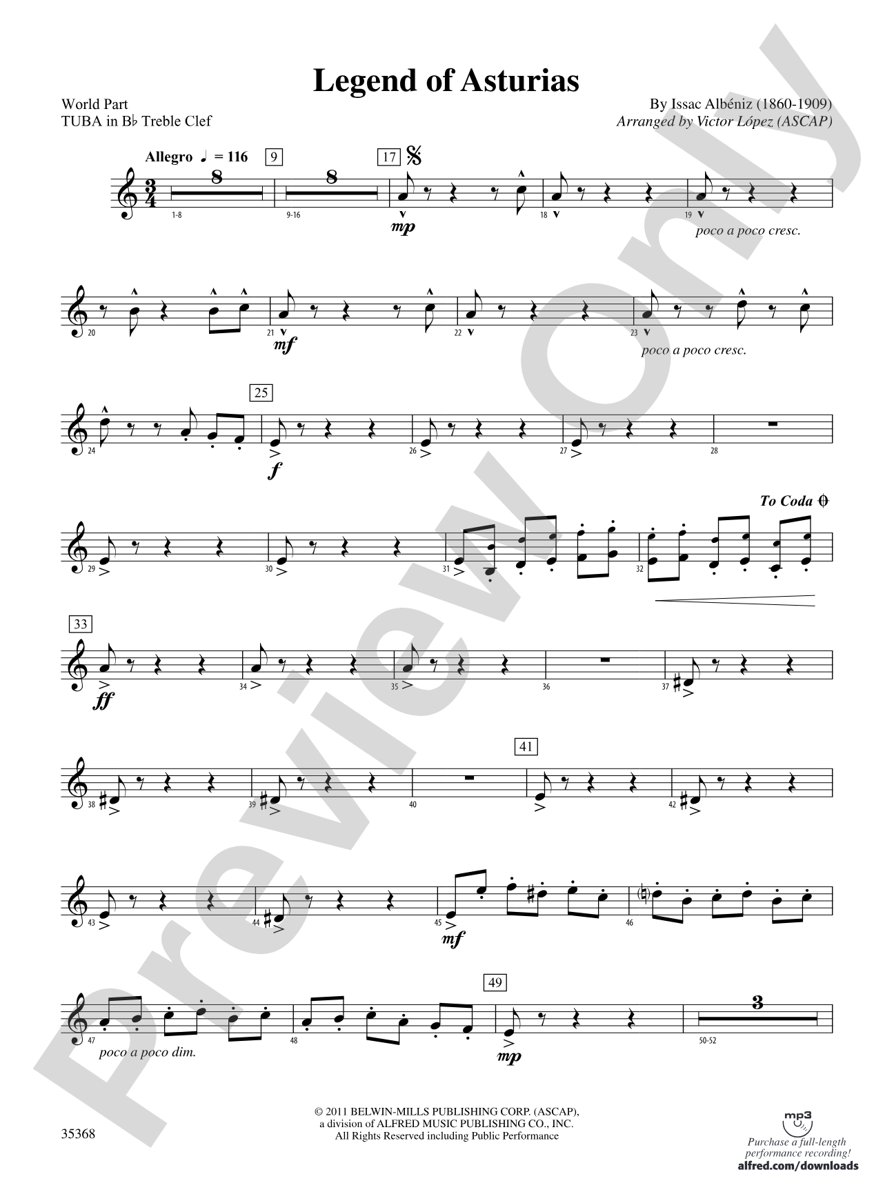 The Legend of Asturias: (wp) B-flat Tuba T.C.