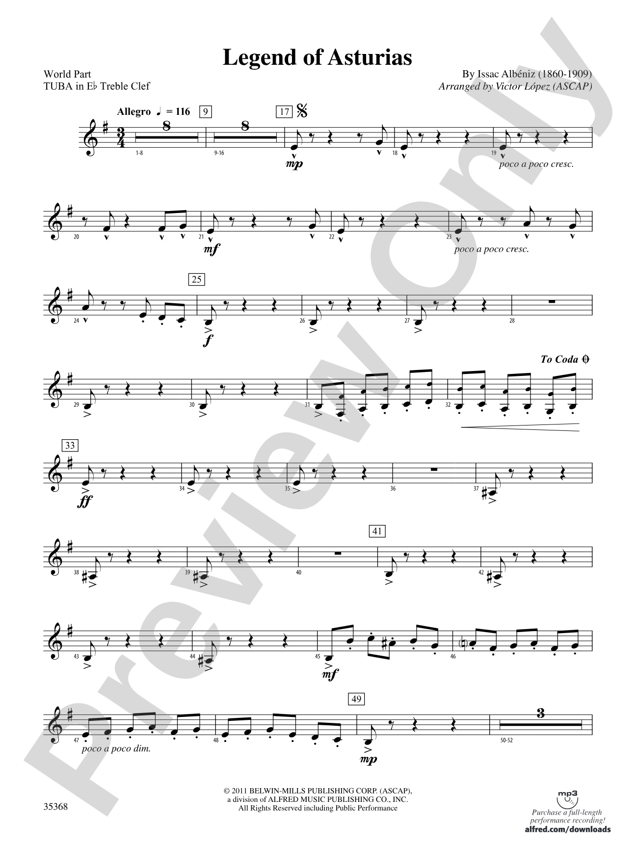 The Legend of Asturias: (wp) E-flat Tuba T.C.