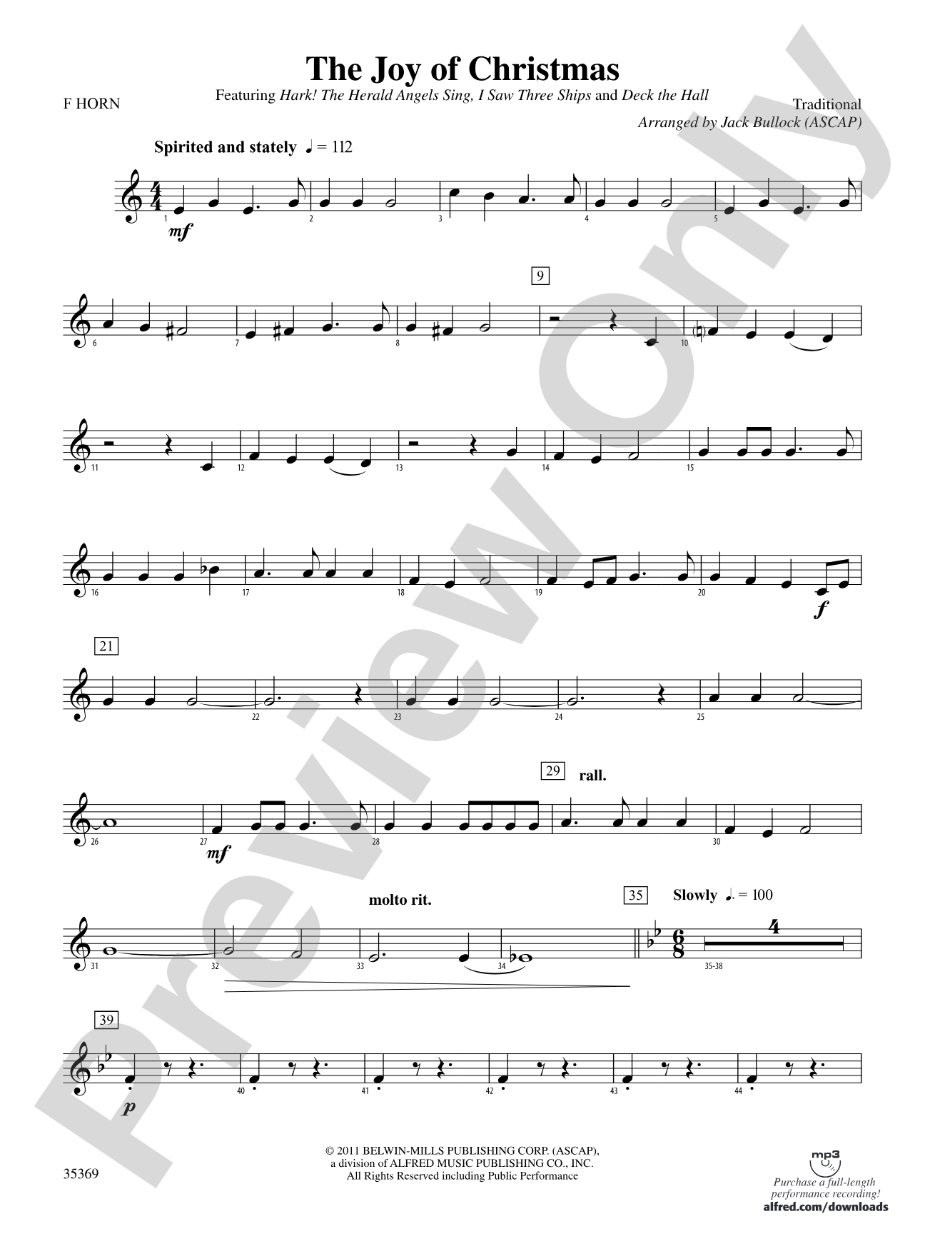 The Joy of Christmas: 1st F Horn