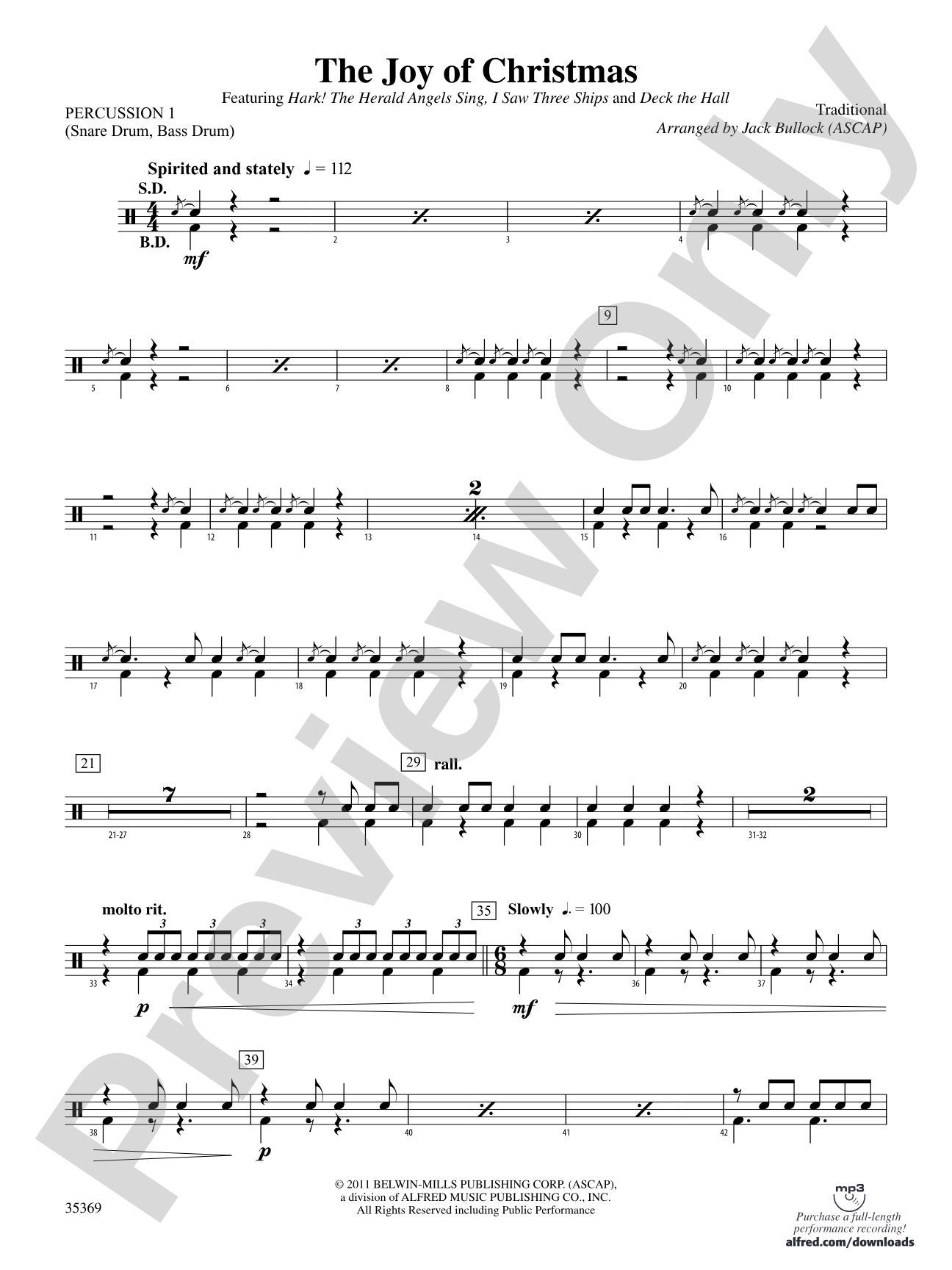 The Joy of Christmas: 1st Percussion
