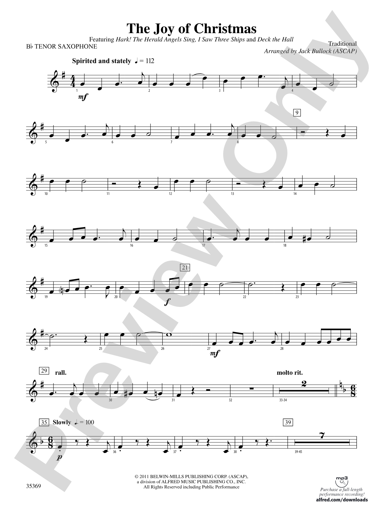 The Joy of Christmas: B-flat Tenor Saxophone