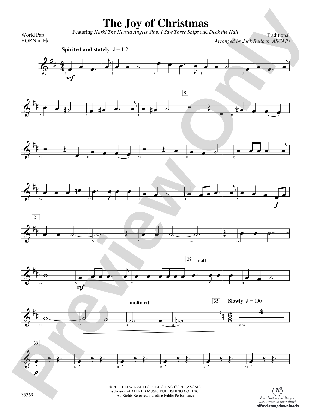 The Joy of Christmas: (wp) 1st Horn in E-flat