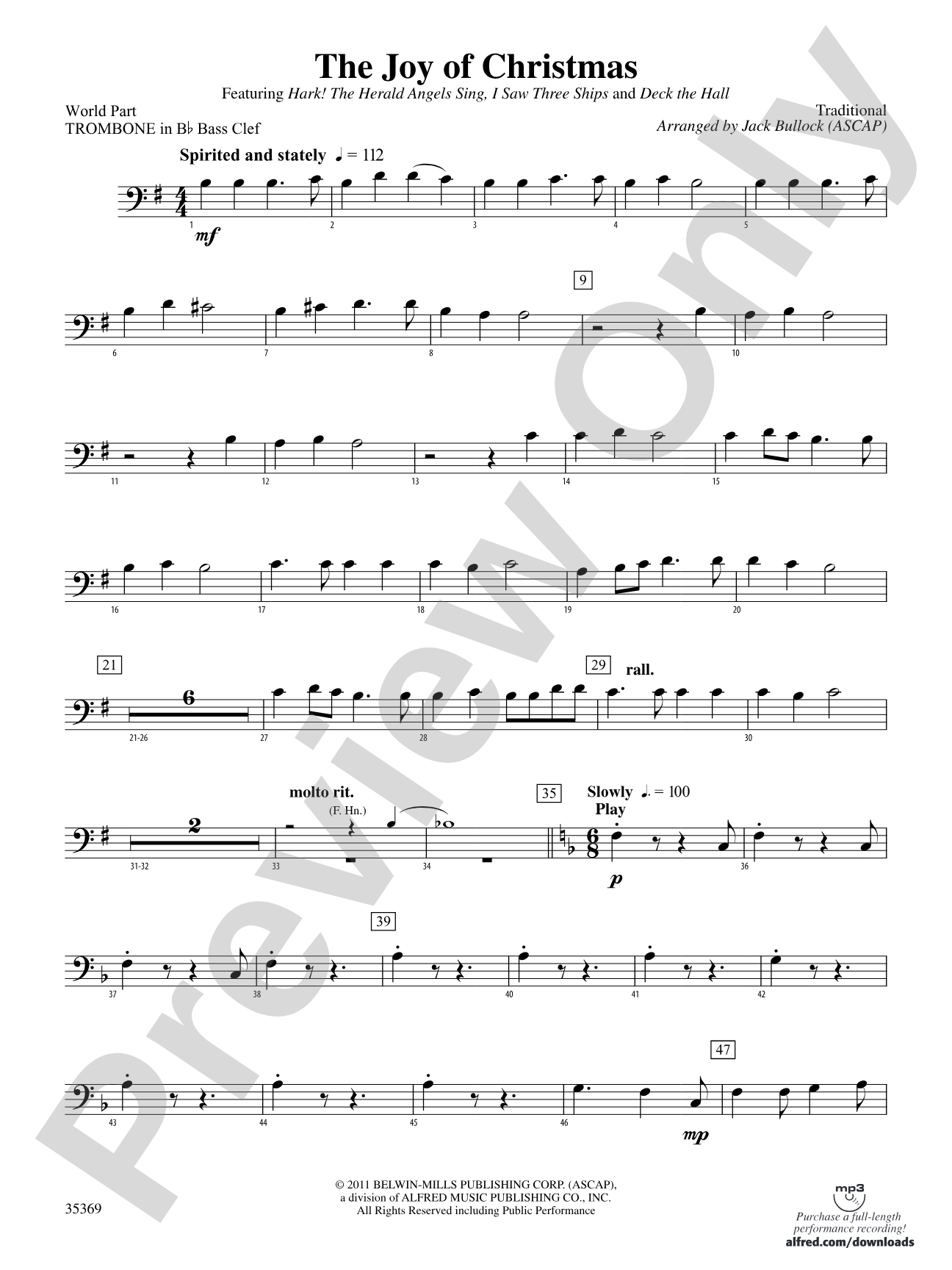 The Joy of Christmas: (wp) 1st B-flat Trombone B.C.