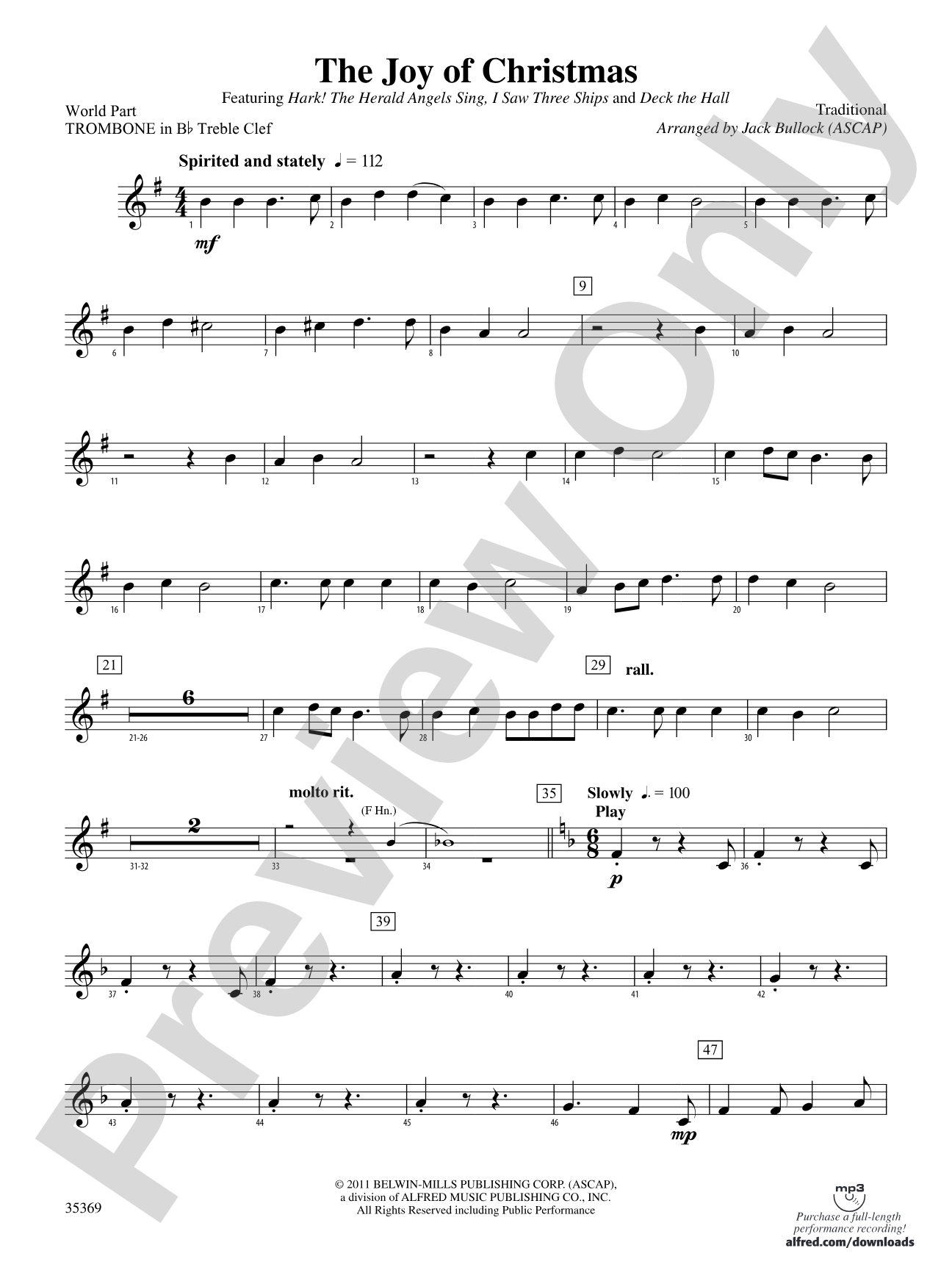 The Joy of Christmas: (wp) 1st B-flat Trombone T.C.