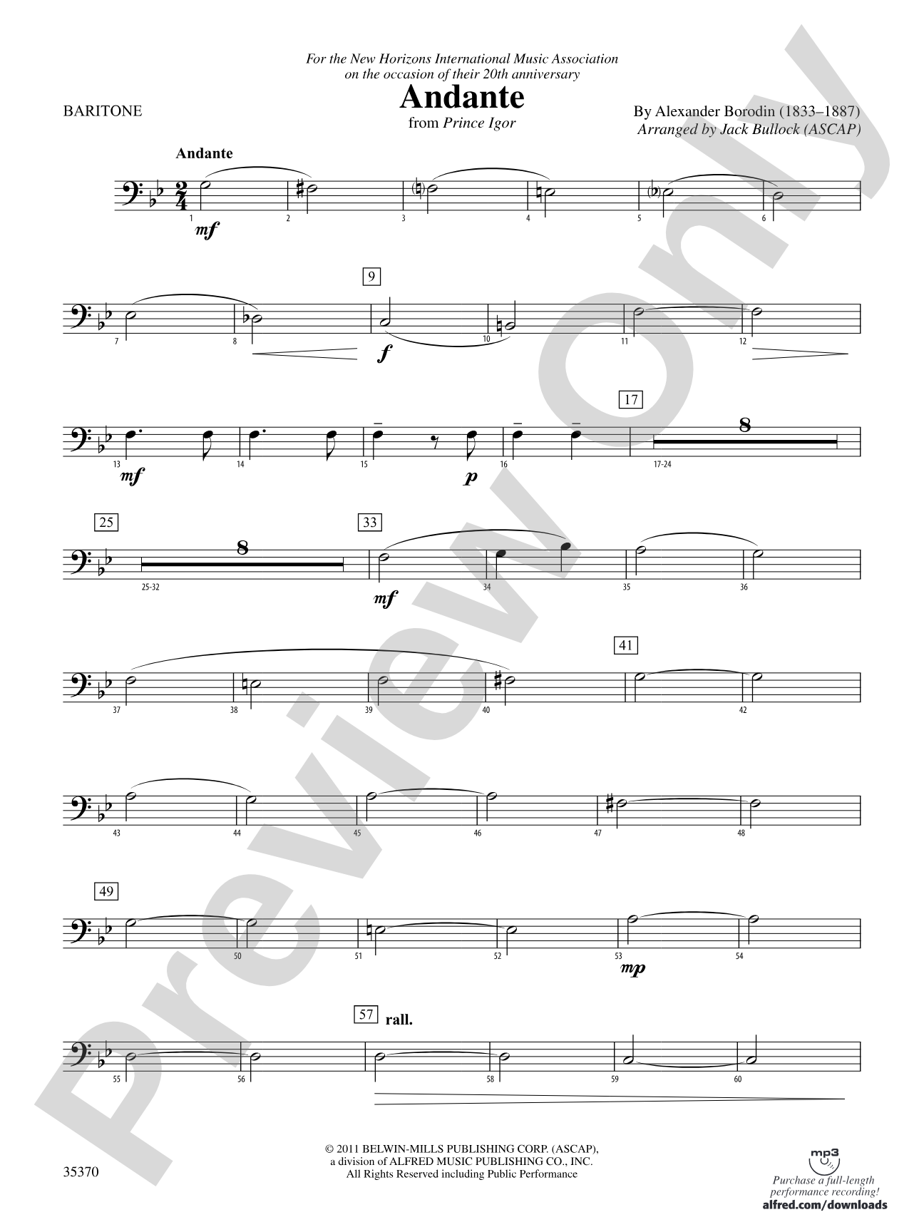 Andante (from Prince Igor): Baritone B.C.