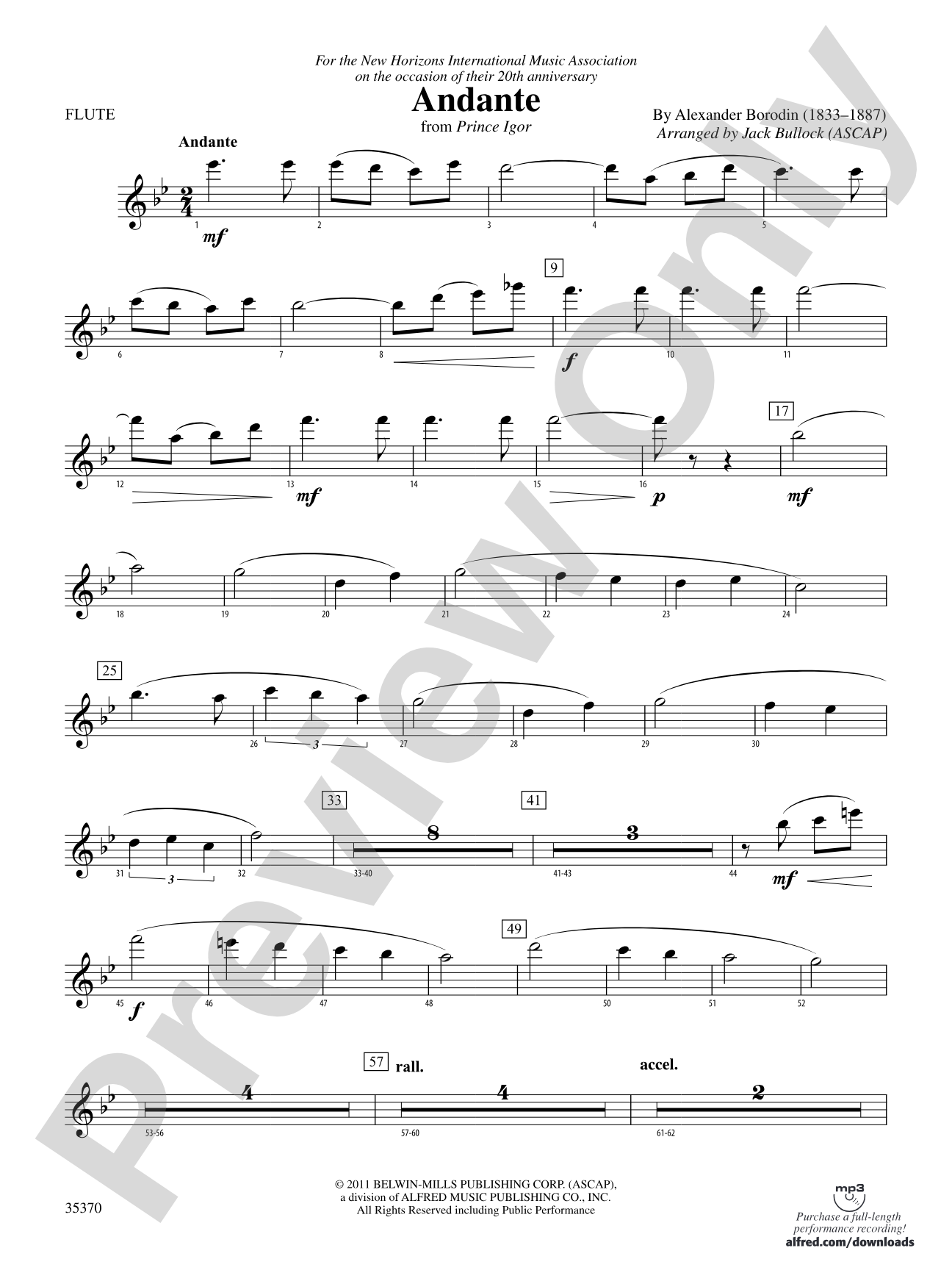 Andante (from Prince Igor): Flute