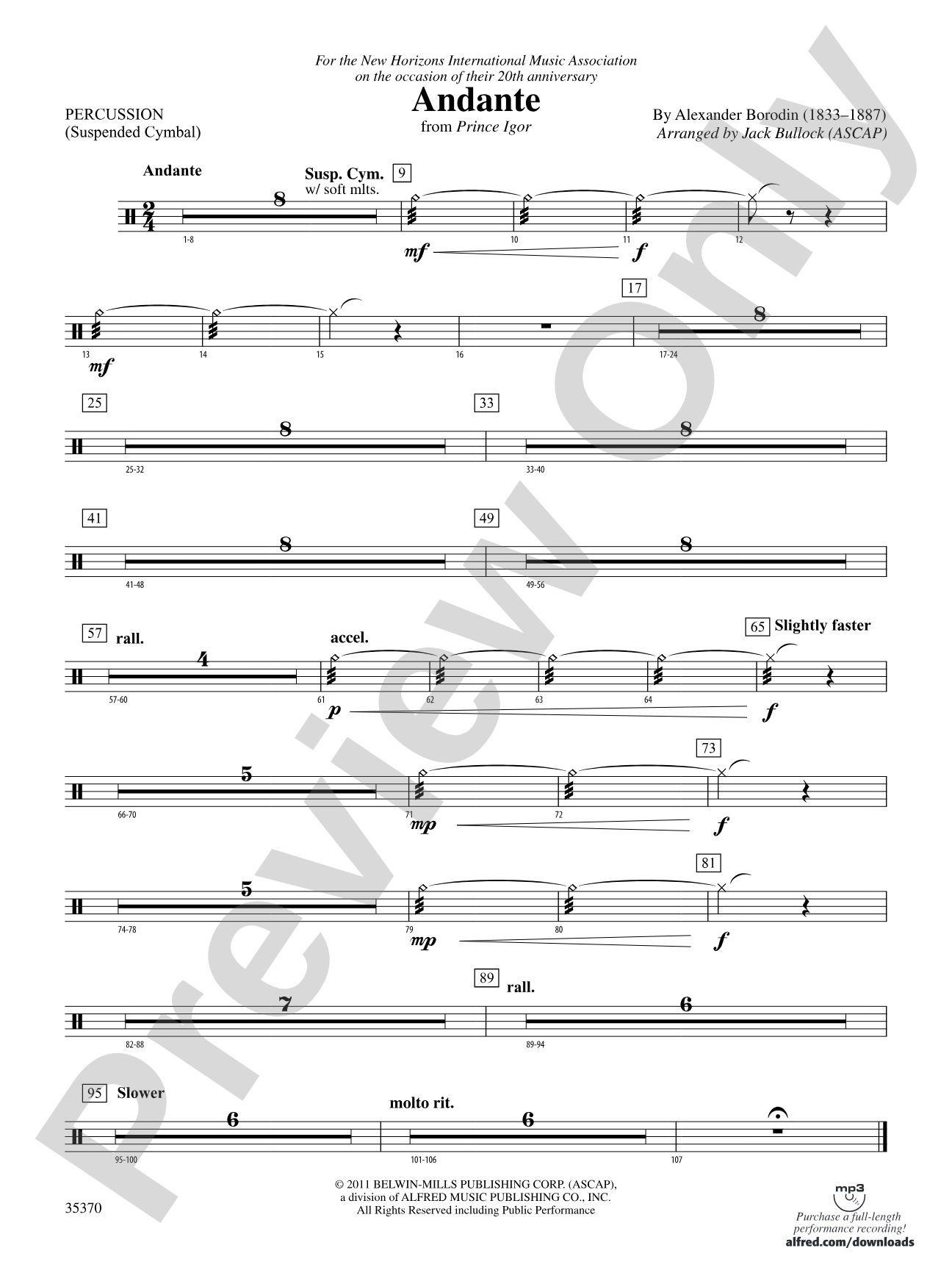Andante (from Prince Igor): 1st Percussion