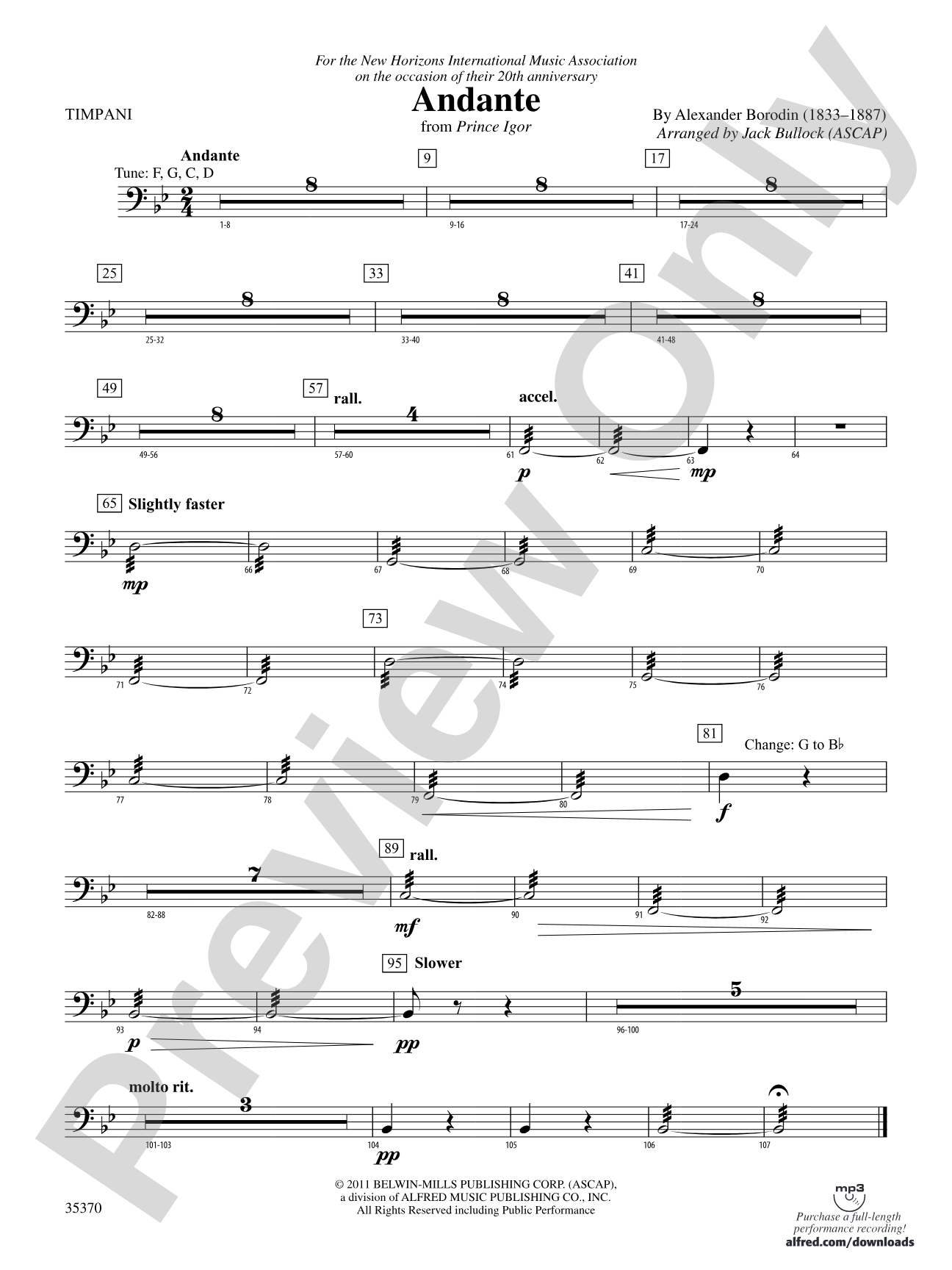 Andante (from Prince Igor): Timpani