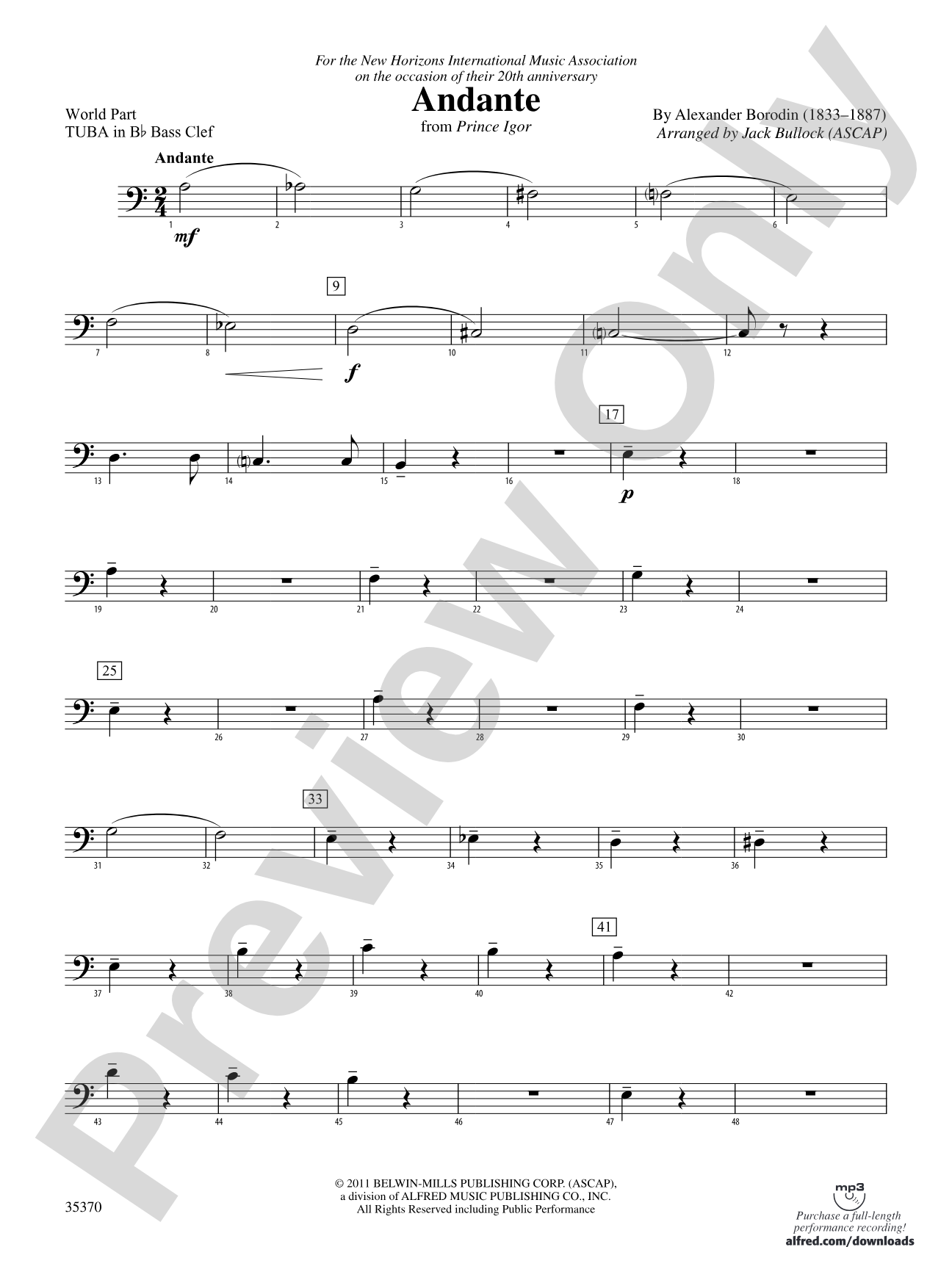 Andante (from Prince Igor): (wp) B-flat Tuba B.C.