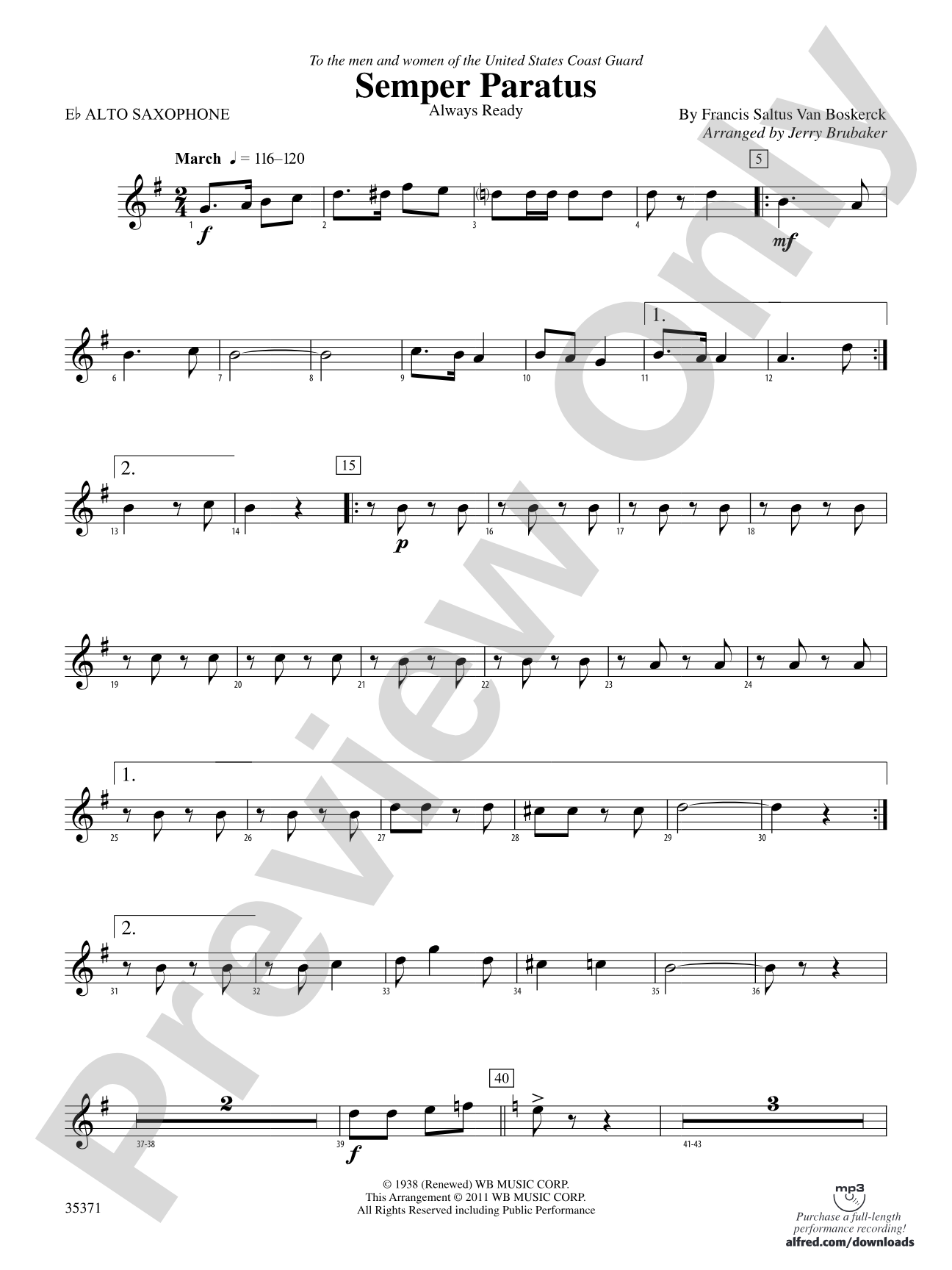 Semper Paratus: E-flat Alto Saxophone