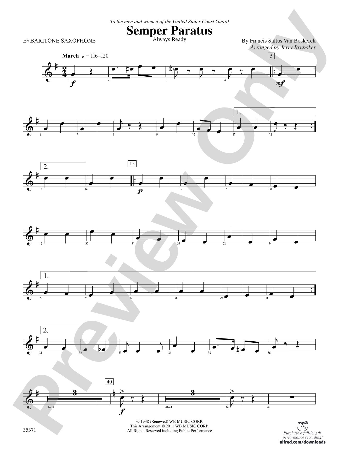 Semper Paratus: E-flat Baritone Saxophone