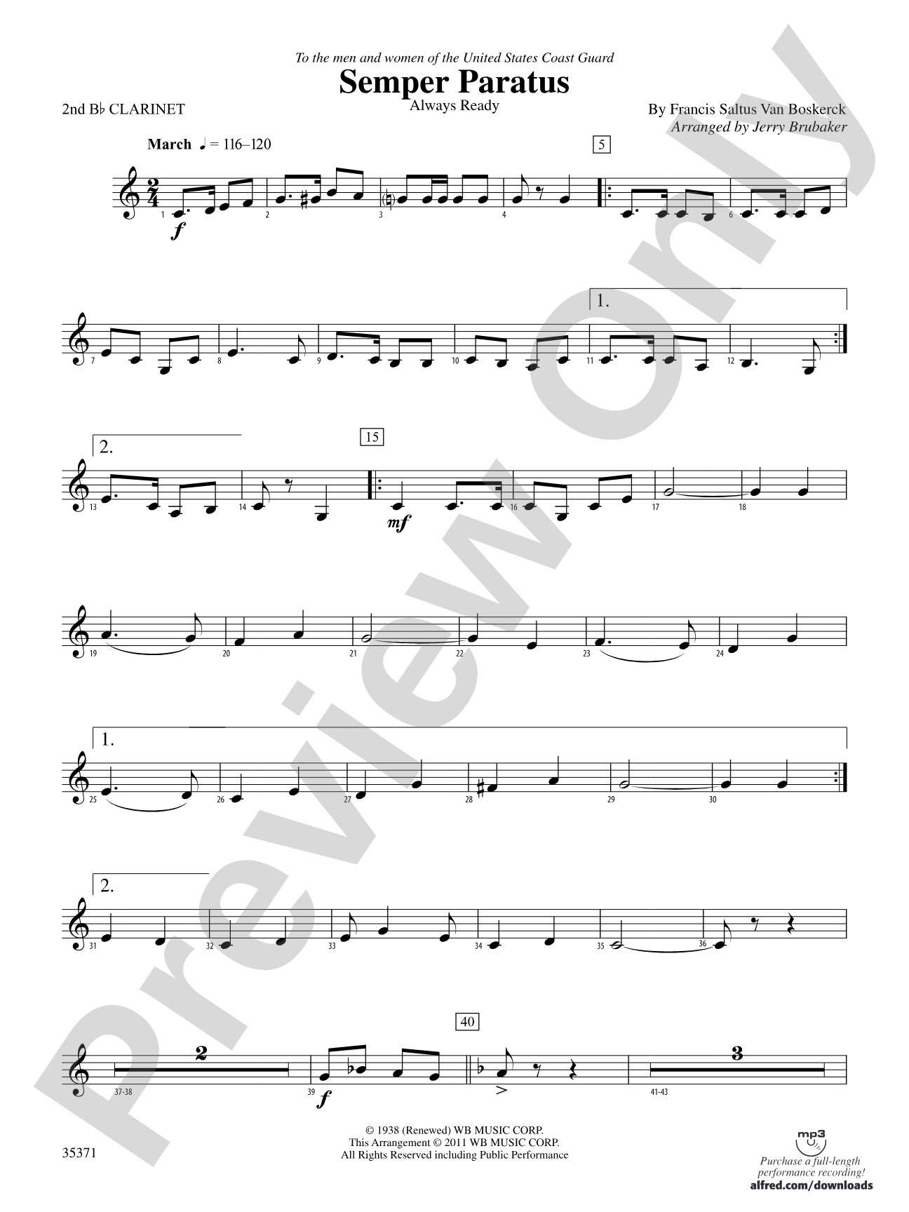 Semper Paratus: 2nd B-flat Clarinet