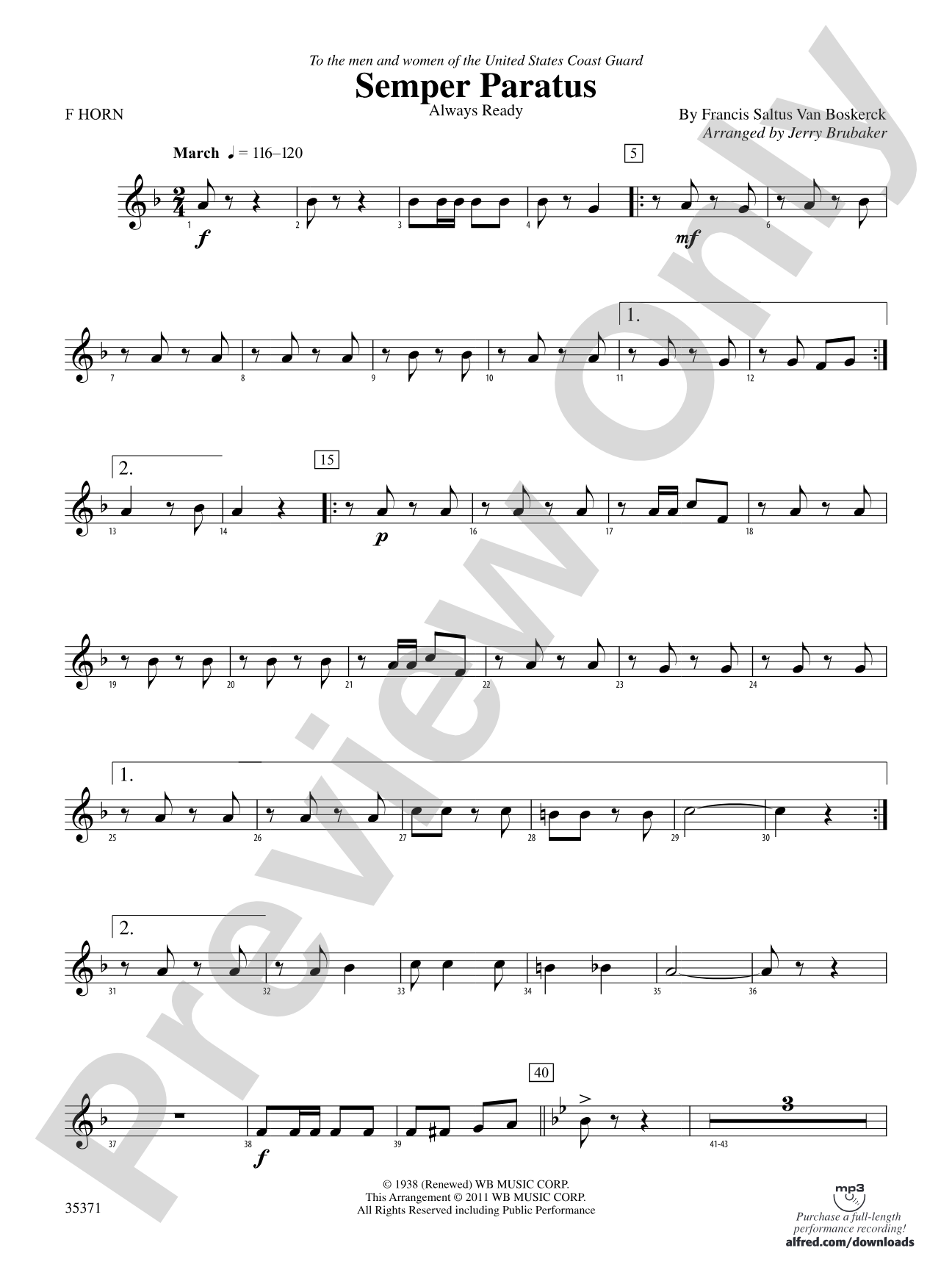 Semper Paratus: 1st F Horn