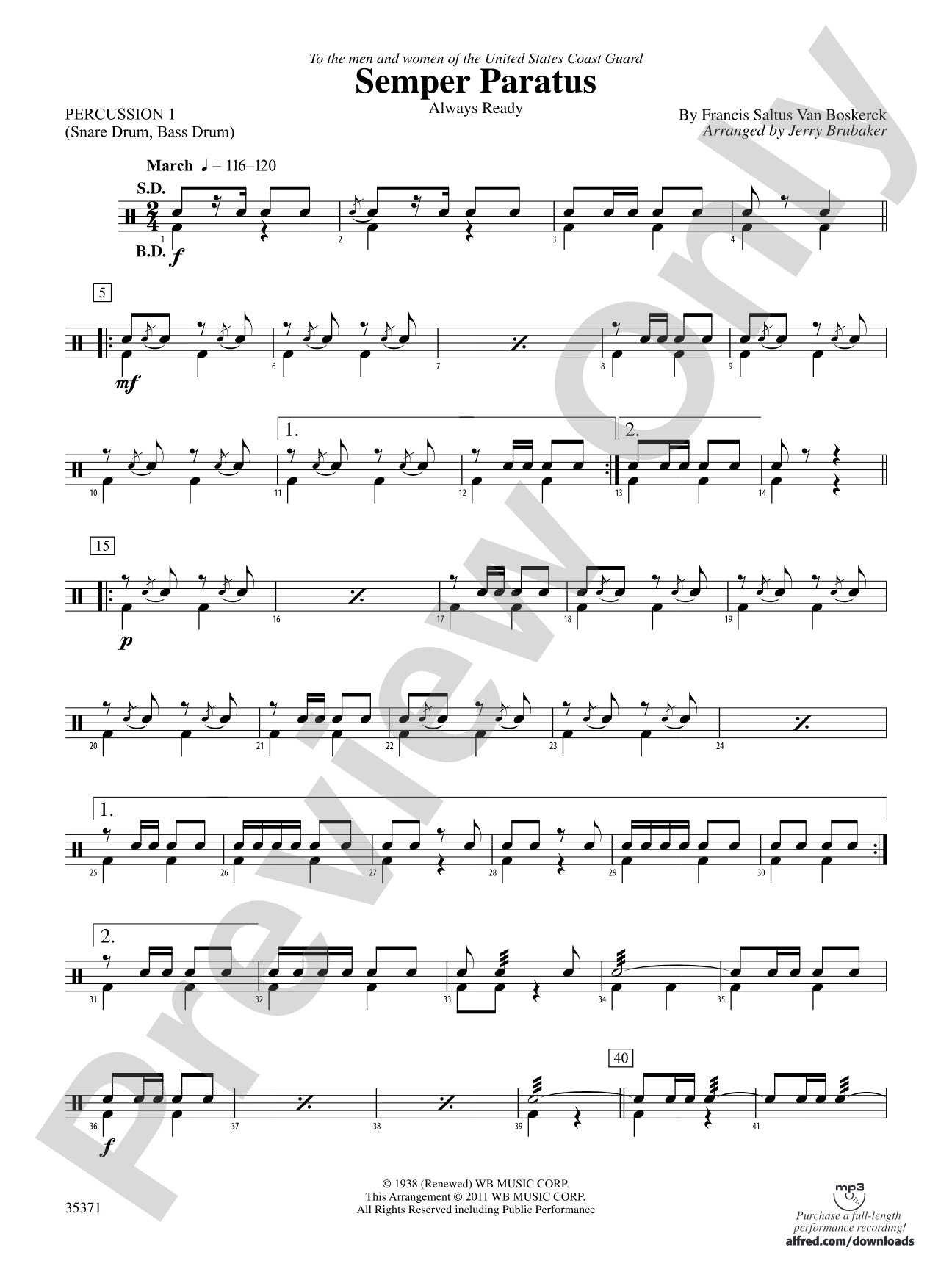 Semper Paratus: 1st Percussion